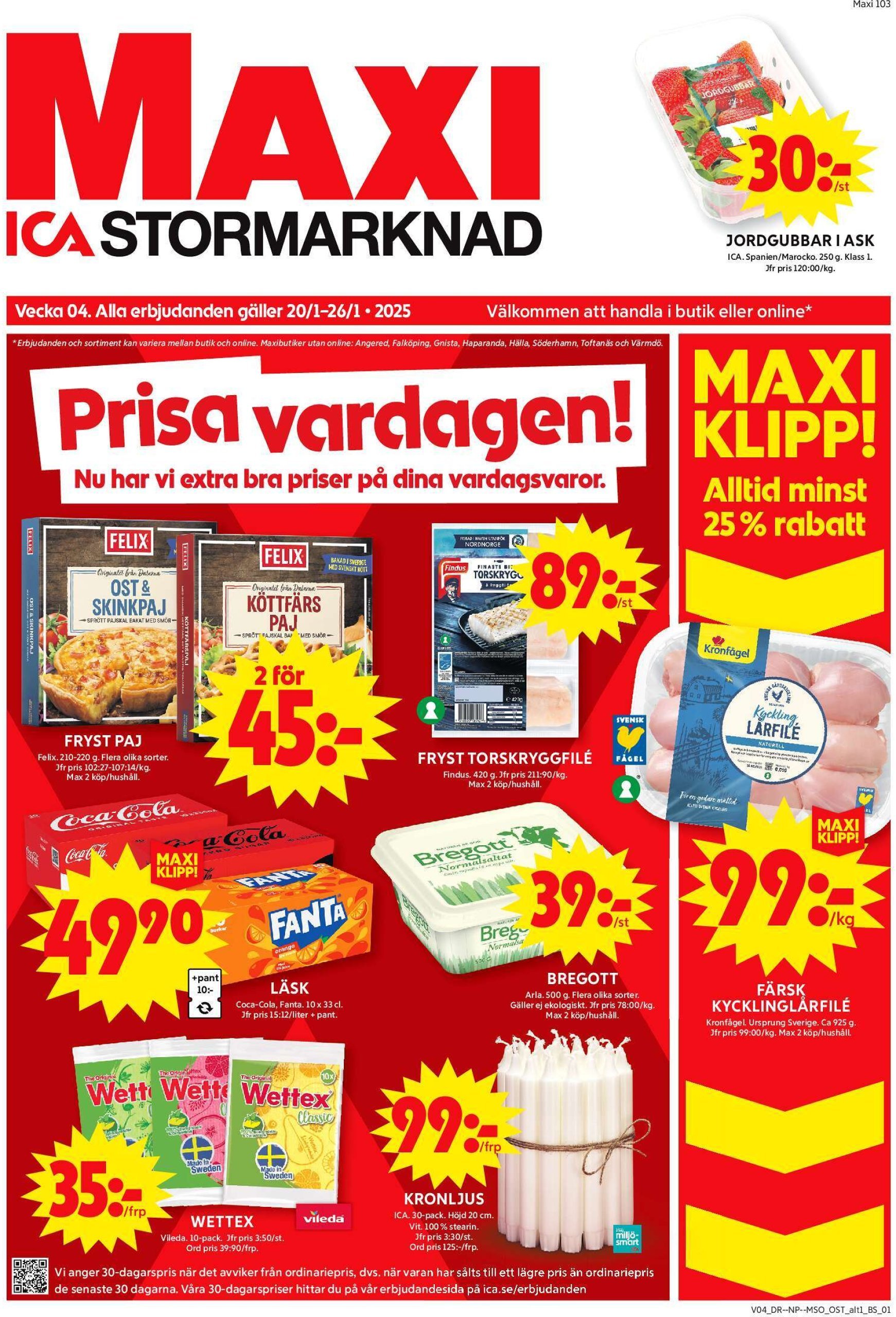 ica-maxi - ICA Maxi-reklambladet giltigt från 20/01 - 26/01 - page: 1