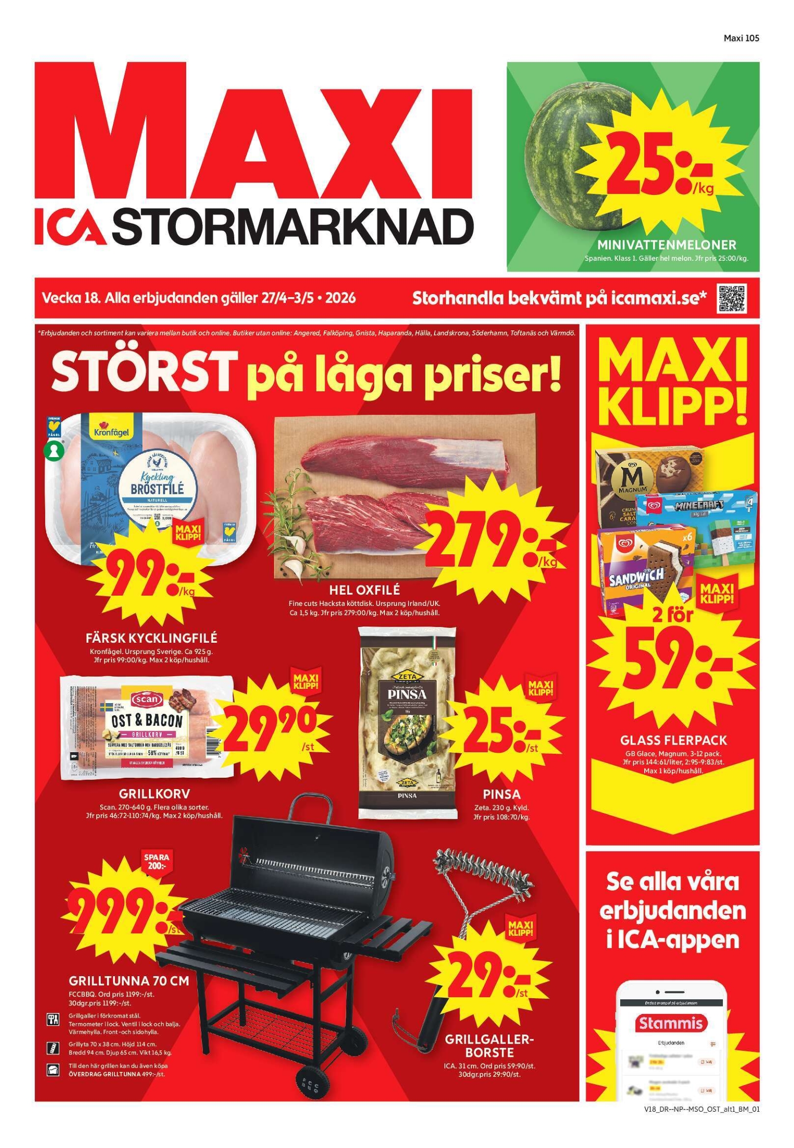 ica-maxi - Aktuellt ICA Maxi reklamblad giltigt från måndag 27/04/2026 till söndag 03/05/2026 - page: 1