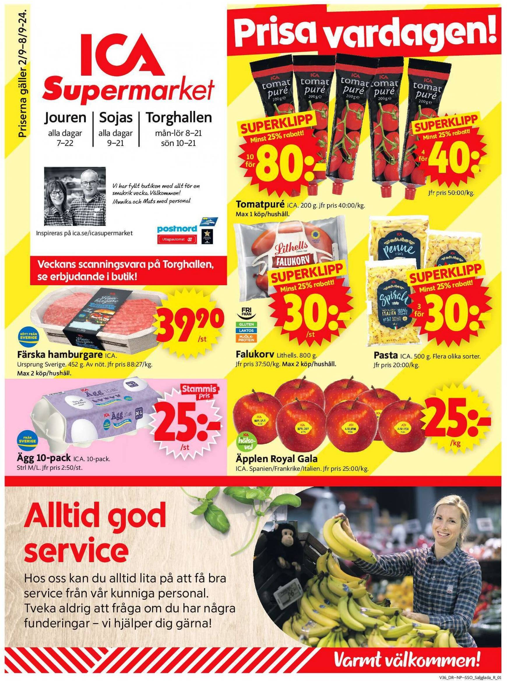 ica-supermarket - ICA Supermarket-reklambladet giltigt från 02.09. - 08.09. - page: 1