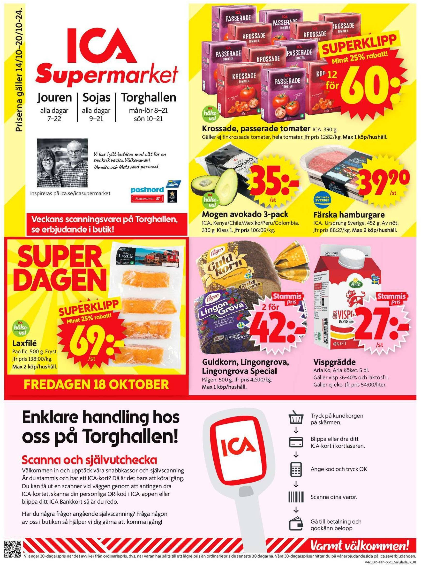 ica-supermarket - ICA Supermarket-reklambladet är giltigt från 14.10. - 20.10.