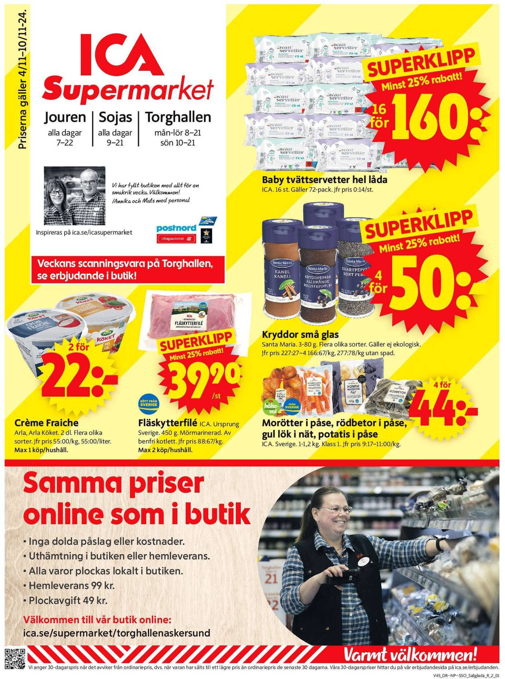 ica-supermarket - ICA Supermarket-reklambladet är giltigt från 04.11. - 10.11.