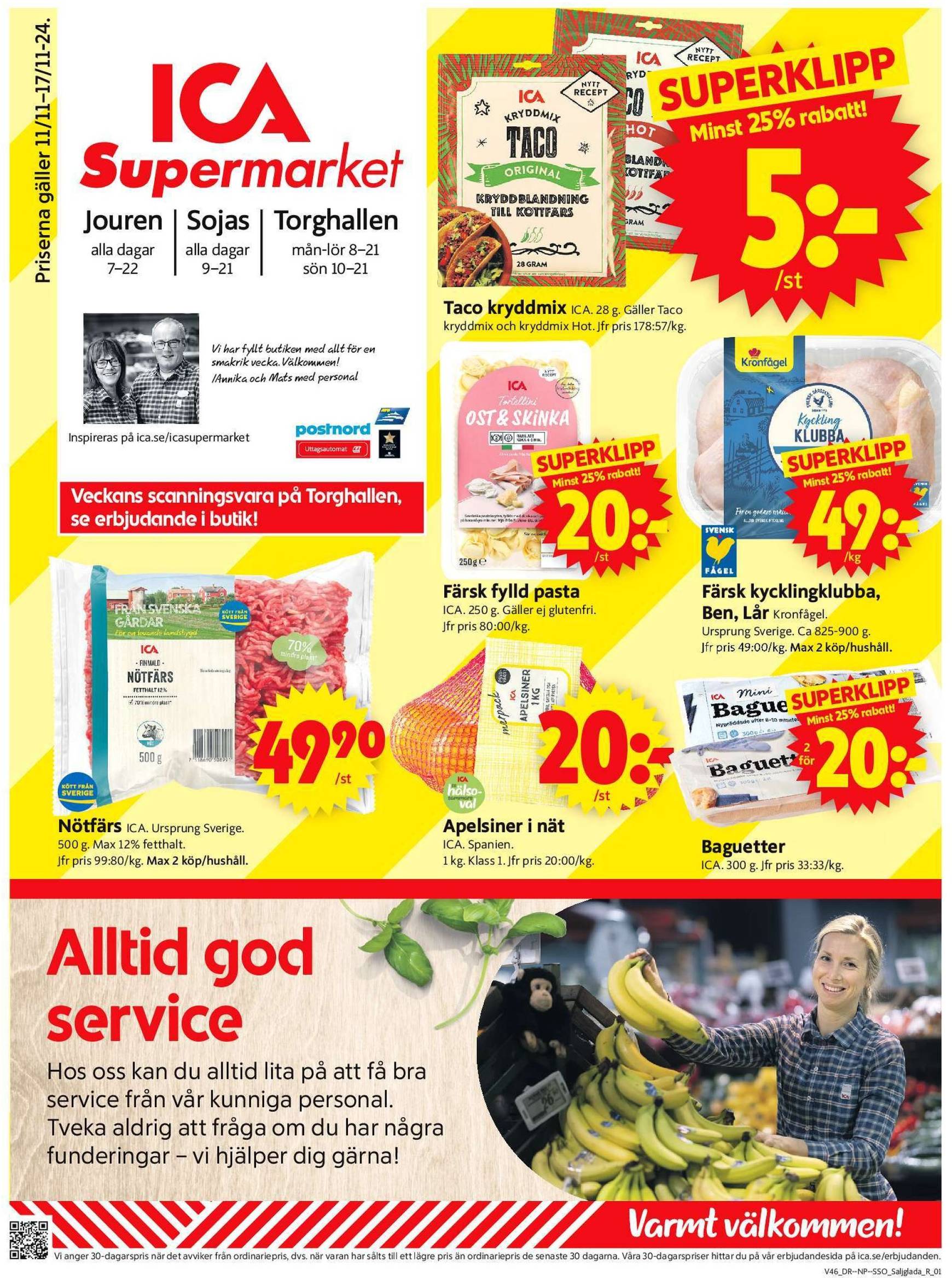 ica-supermarket - ICA Supermarket-reklambladet är giltigt från 11.11. - 17.11.