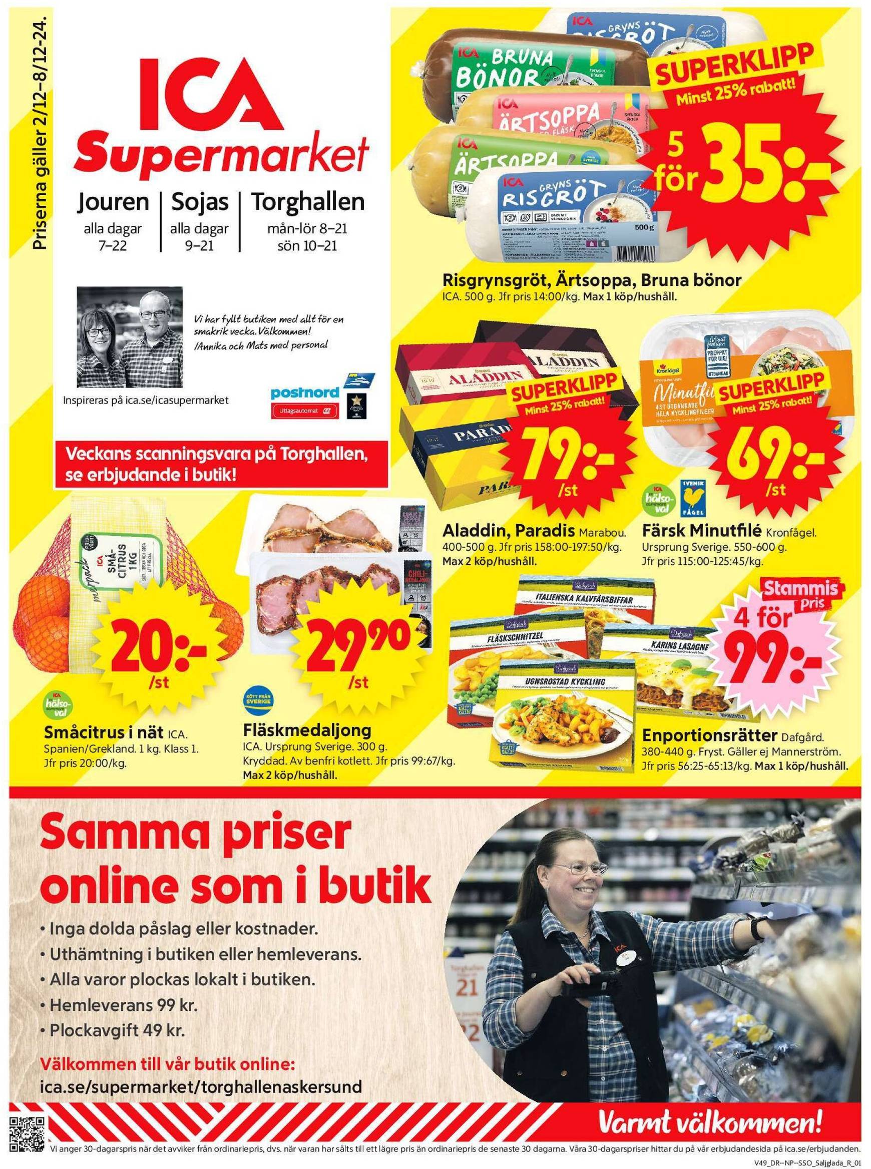 ica-supermarket - ICA Supermarket-reklambladet är giltigt från 02/12 - 08/12