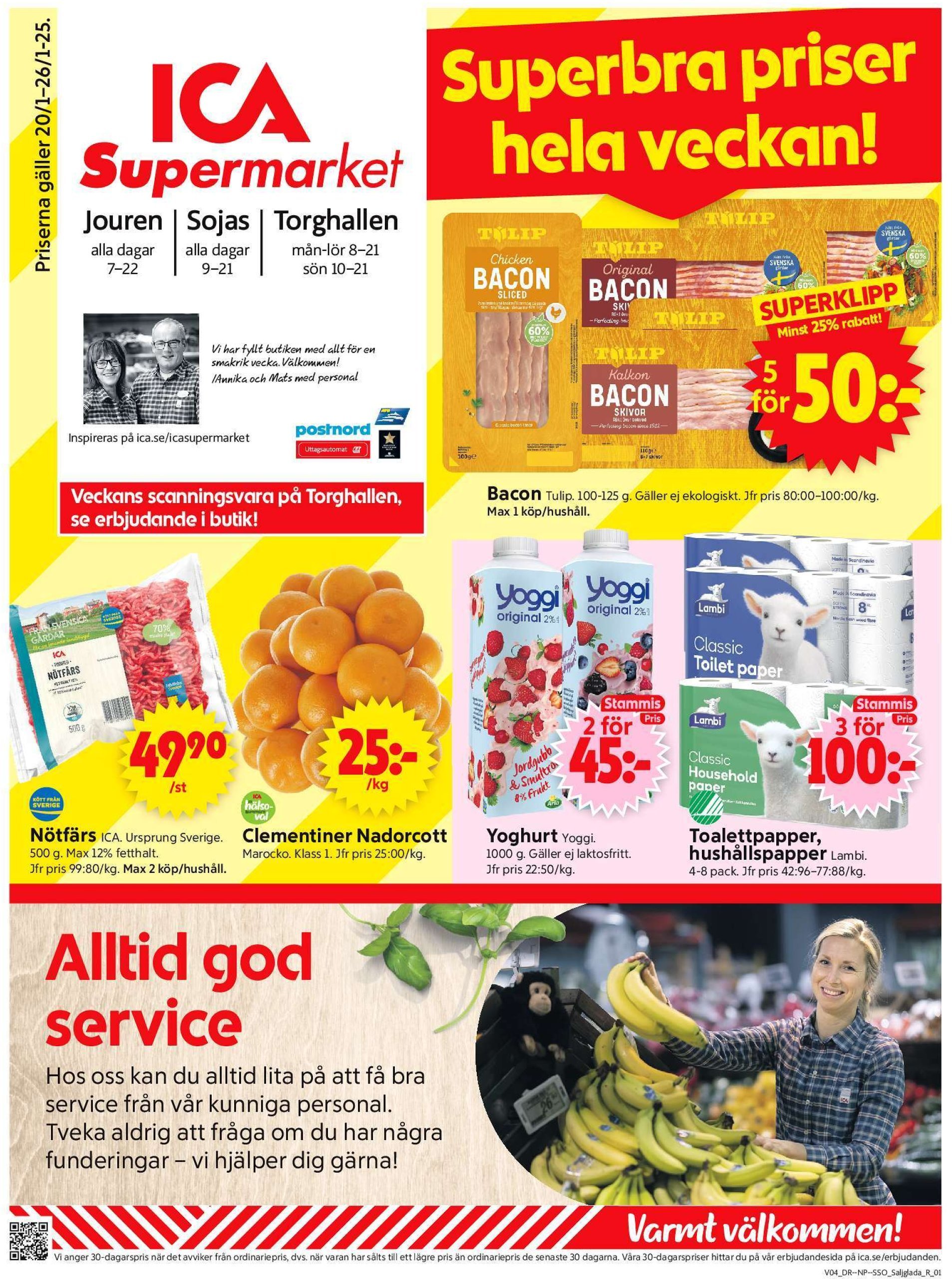 ica-supermarket - ICA Supermarket-reklambladet giltigt från 20/01 - 26/01 - page: 1