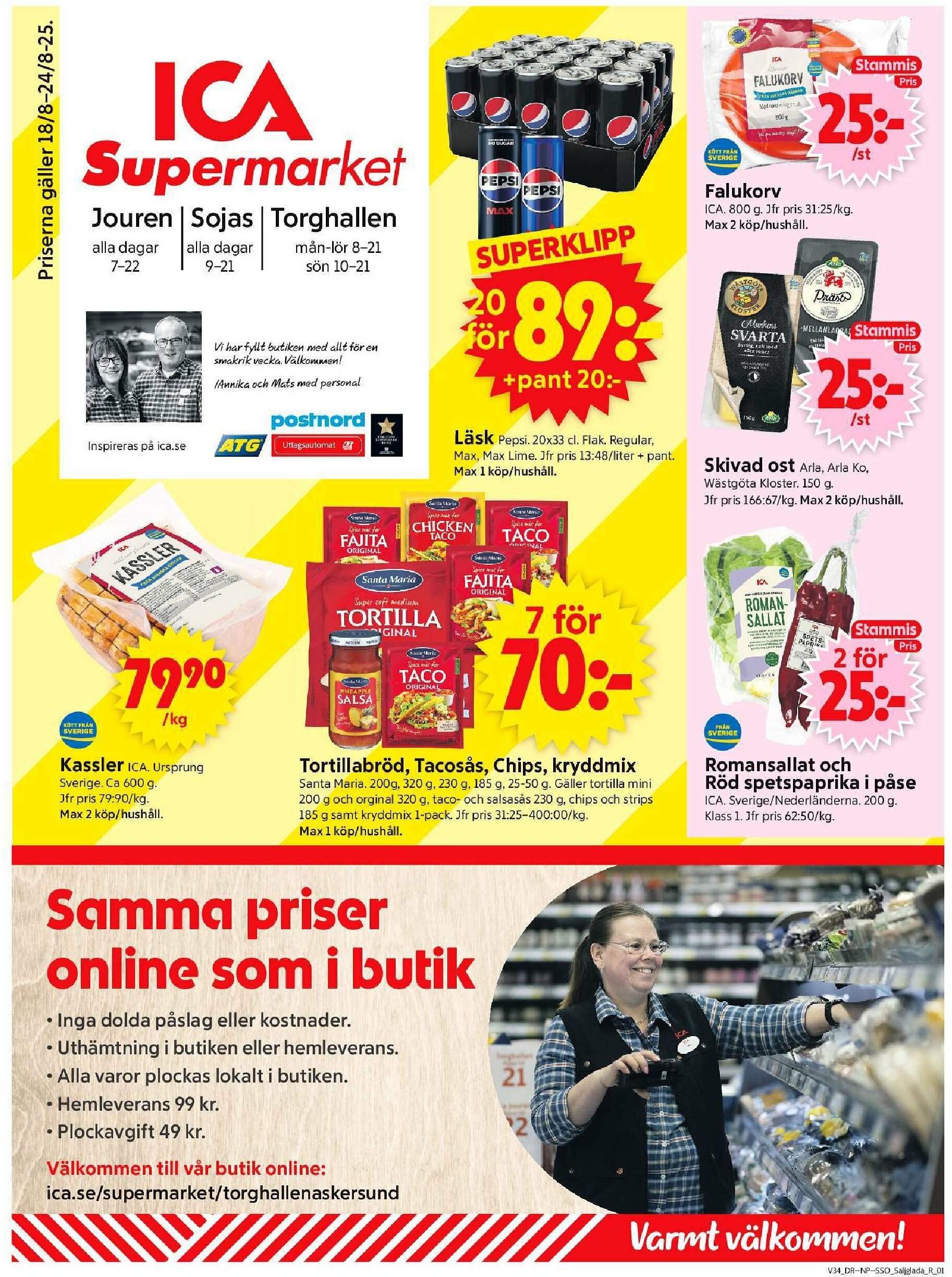 ica-supermarket - ICA Supermarket-reklambladet giltigt från 18/08 - 24/08 - page: 1