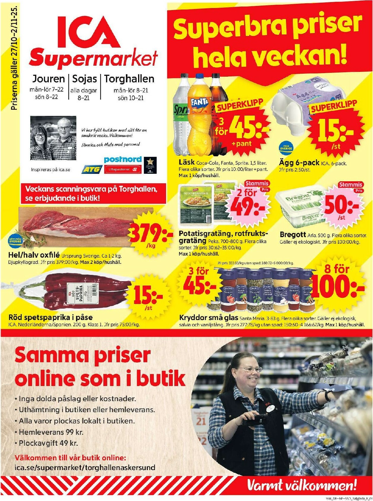 ica-supermarket - ICA Supermarket-reklambladet giltigt från 27/10 - 02/11 - page: 1