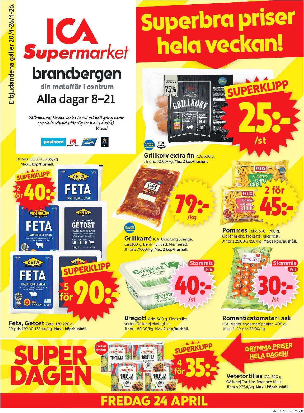 ica-supermarket - Aktuellt ICA Supermarket reklamblad giltigt från måndag 20/04/2026 till söndag 26/04/2026