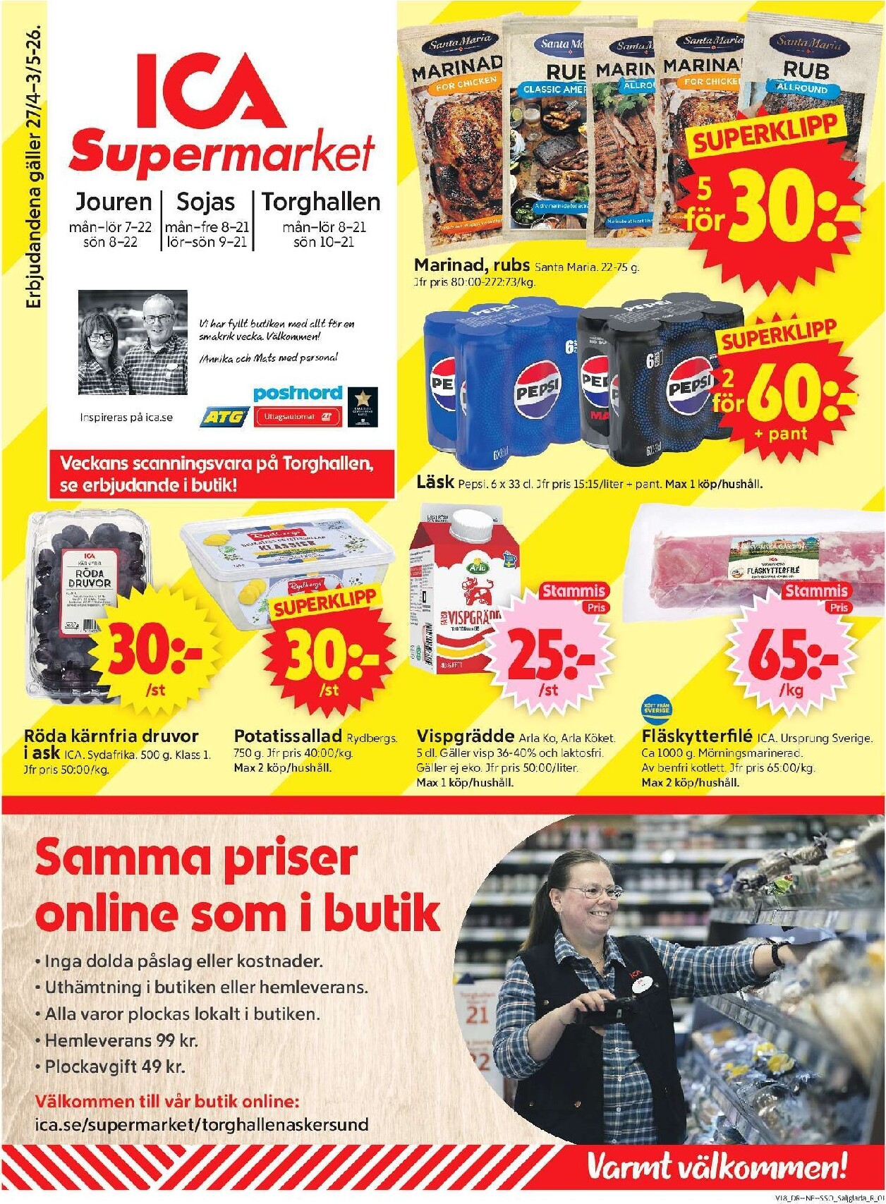 ica-supermarket - Aktuellt ICA Supermarket reklamblad giltigt från måndag 27/04/2026 till söndag 03/05/2026