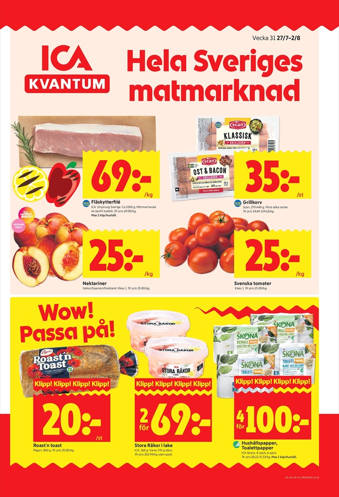 ica-kvantum - Aktuellt ICA Kvantum reklamblad från måndag, 27/07/2026 till söndag, 02/08/2026 - page: 1