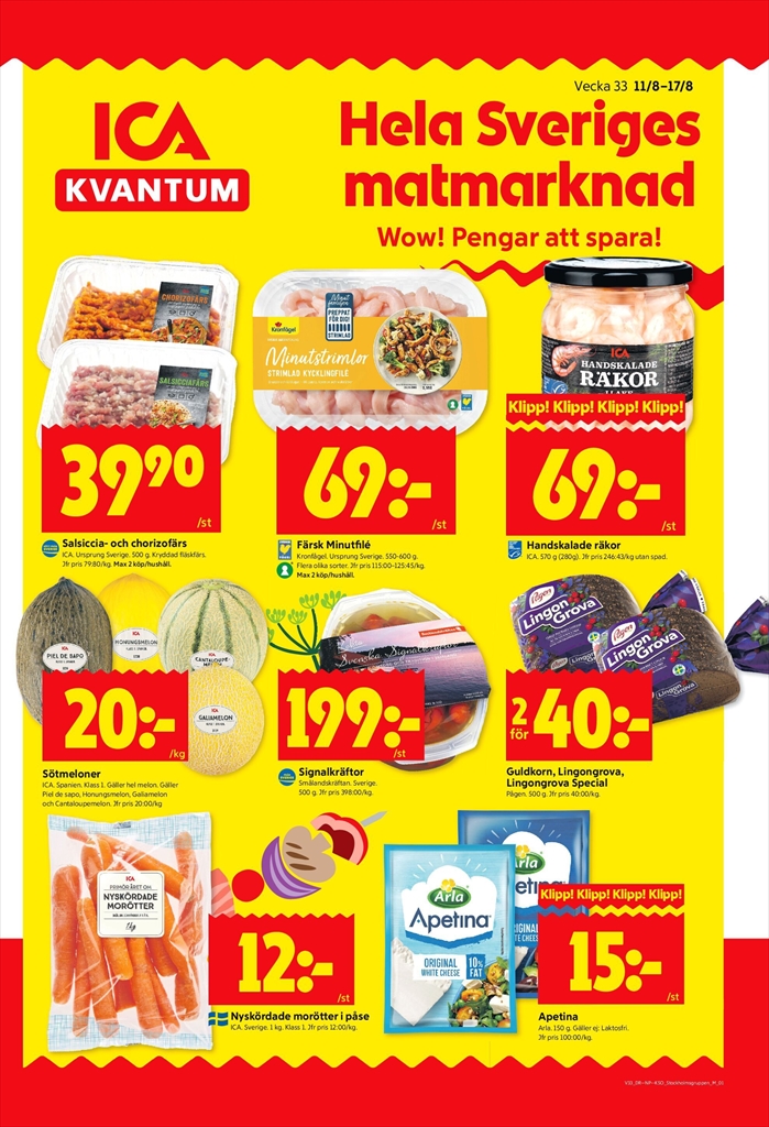 ica-kvantum - ICA Kvantum-reklambladet giltigt från 11/08 - 17/08