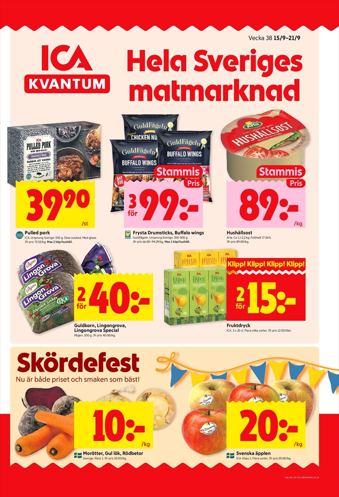 ica-kvantum - ICA Kvantum-reklambladet giltigt från 15/09 - 21/09 - page: 1