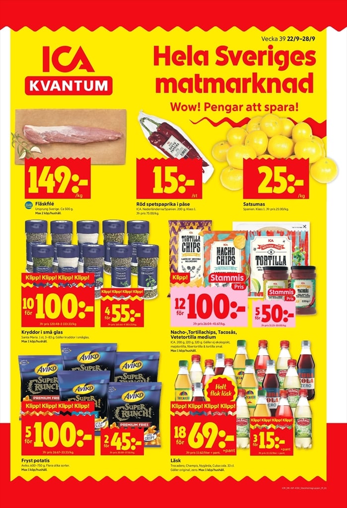 ica-kvantum - ICA Kvantum-reklambladet giltigt från 22/09 - 28/09
