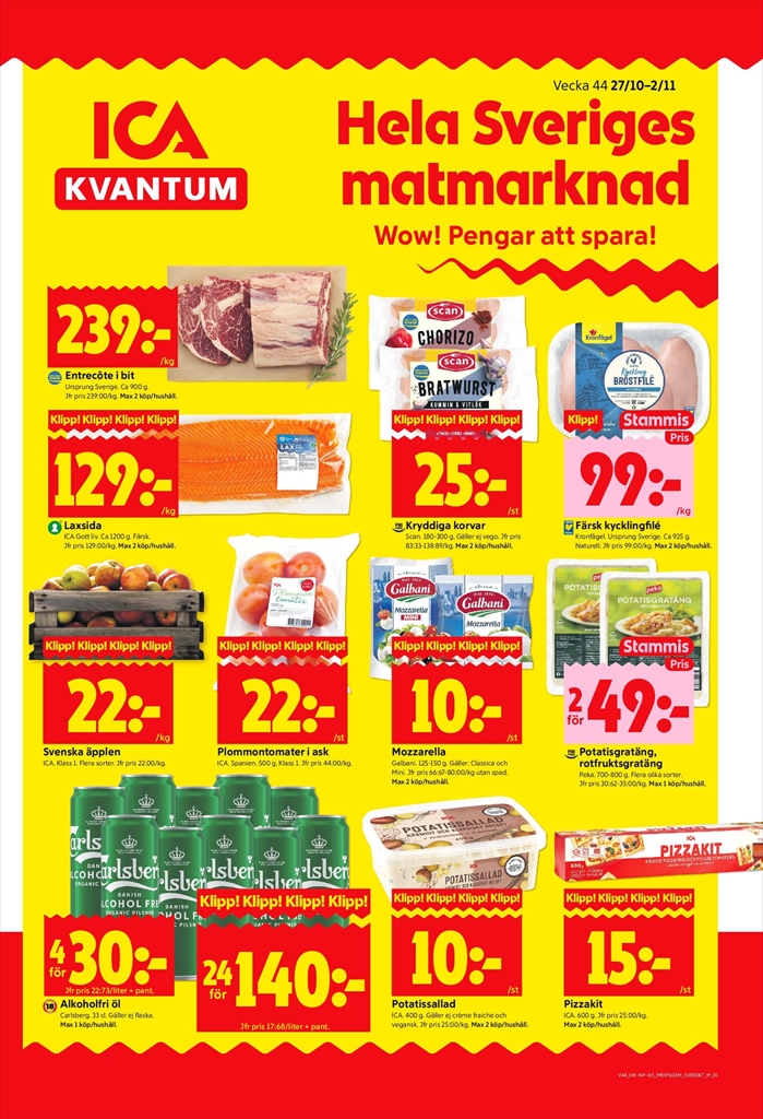ica-kvantum - ICA Kvantum-reklambladet giltigt från 27/10 - 02/11 - page: 1