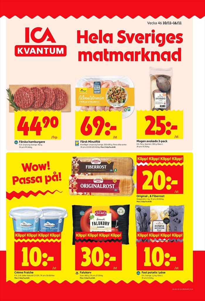 ica-kvantum - ICA Kvantum-reklambladet giltigt från 10/11 - 16/11 - page: 1