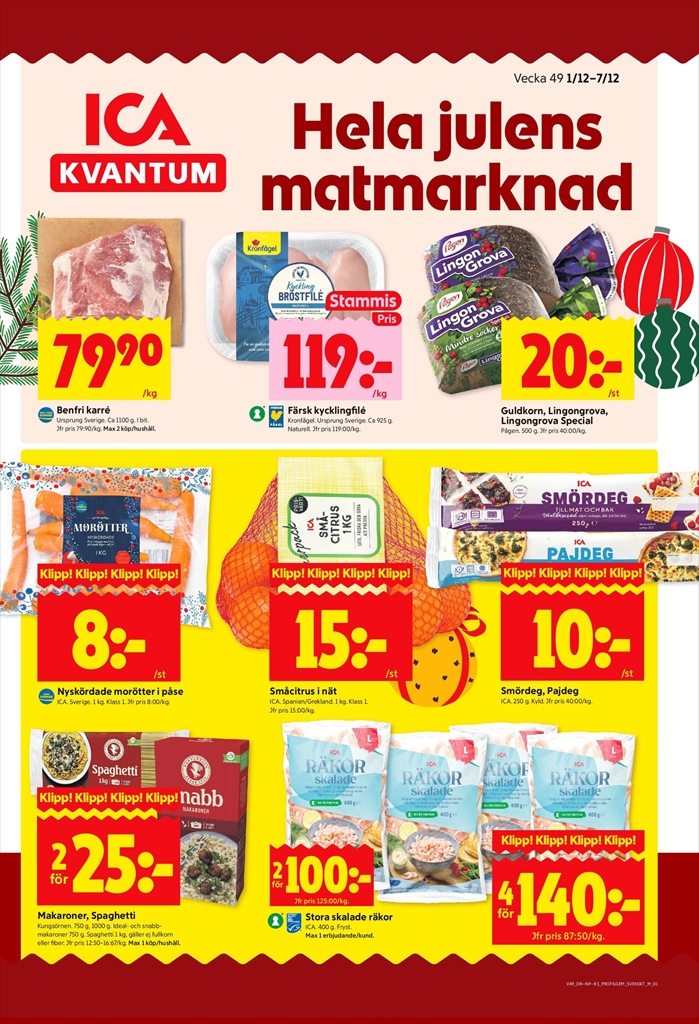 ica-kvantum - ICA Kvantum-reklambladet giltigt från 01/12 - 07/12