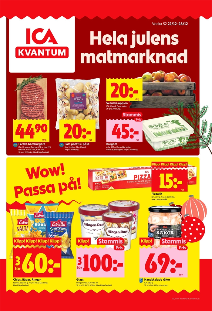ica-kvantum - ICA Kvantum-reklambladet giltigt från 22/12 - 28/12 - page: 1