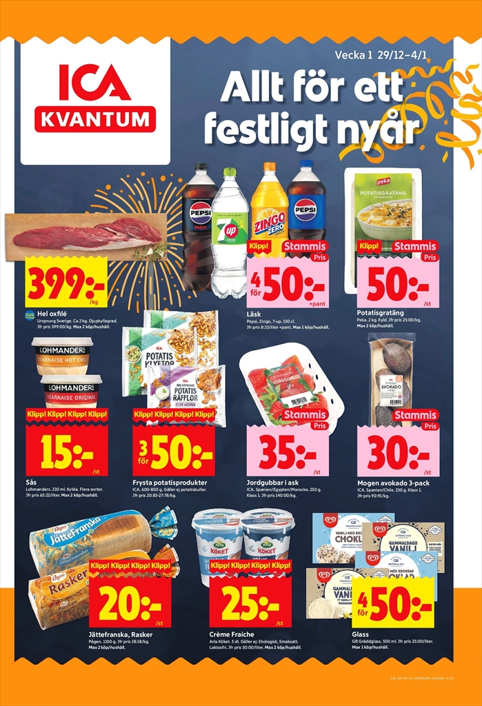 ica-kvantum - ICA Kvantum-reklambladet giltigt från 29/12 - 04/01