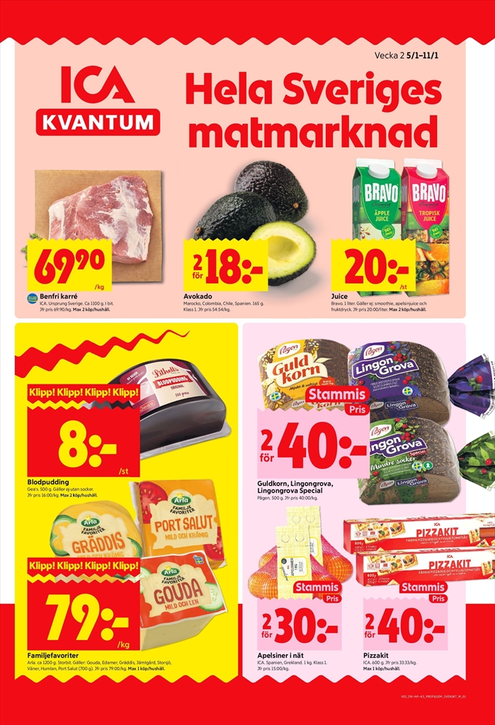 ica-kvantum - ICA Kvantum-reklambladet giltigt från 05/01 - 11/01 - page: 1