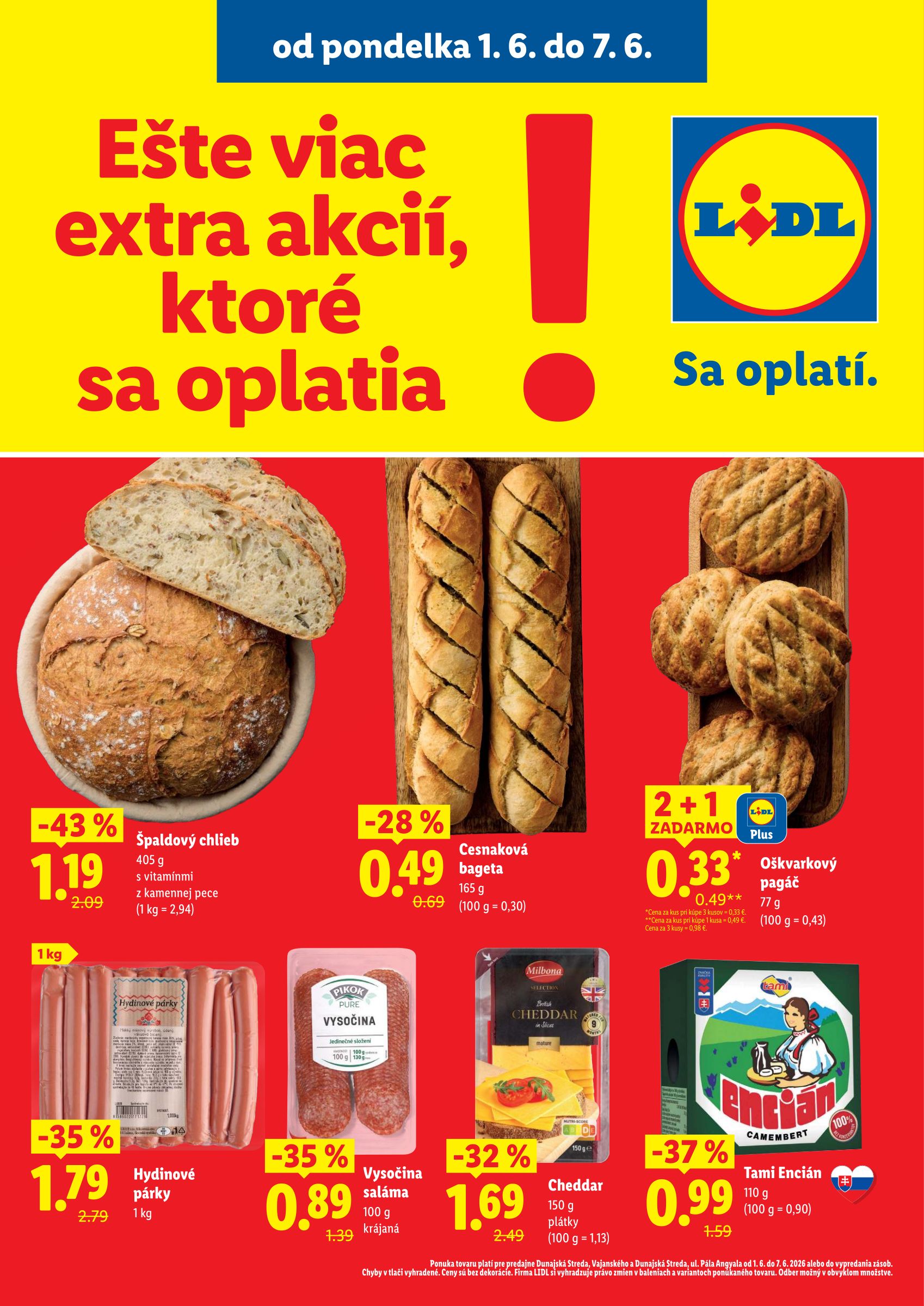 lidl - Aktuálny Lidl - Špeciálne akcie pre predajne v DS leták od pondelka, 01.06.2026 do nedele, 07.06.2026