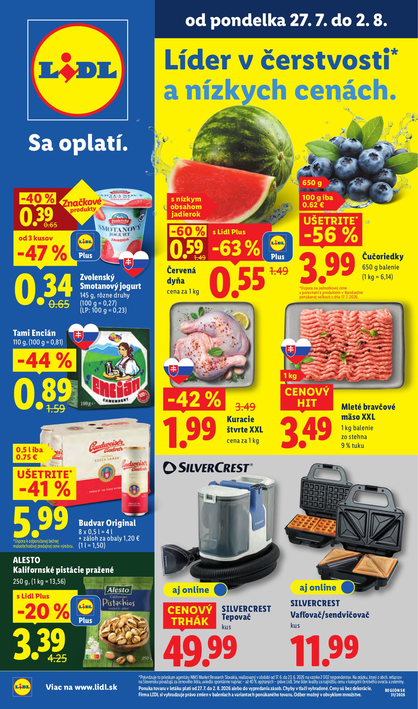lidl - Nový Lidl leták od pondelka, 27.07.2026 do nedele, 02.08.2026