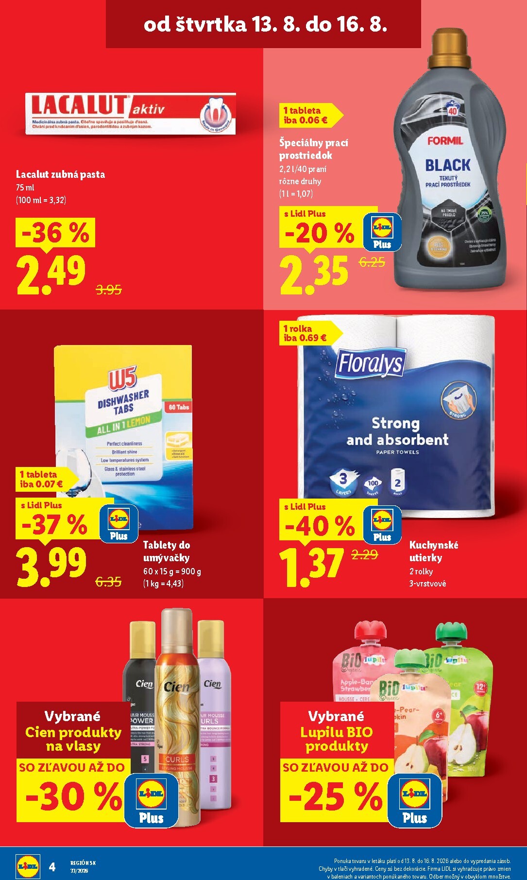 lidl - Nový Lidl - Ešte viac extra akcií leták od štvrtka, 13.08.2026 do nedele, 16.08.2026 - page: 4