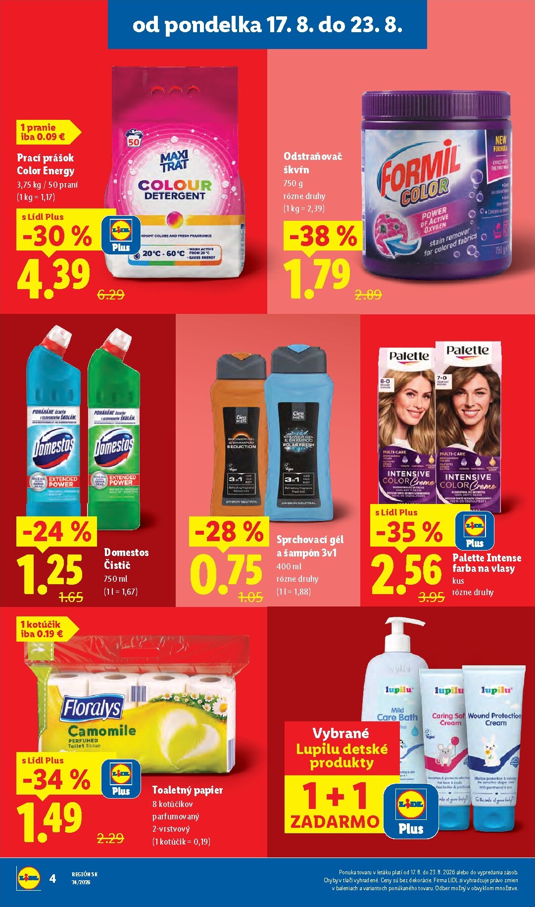lidl - Aktuálny Lidl - Ešte viac extra akcií leták od pondelka, 17.08.2026 do nedele, 23.08.2026 - page: 4