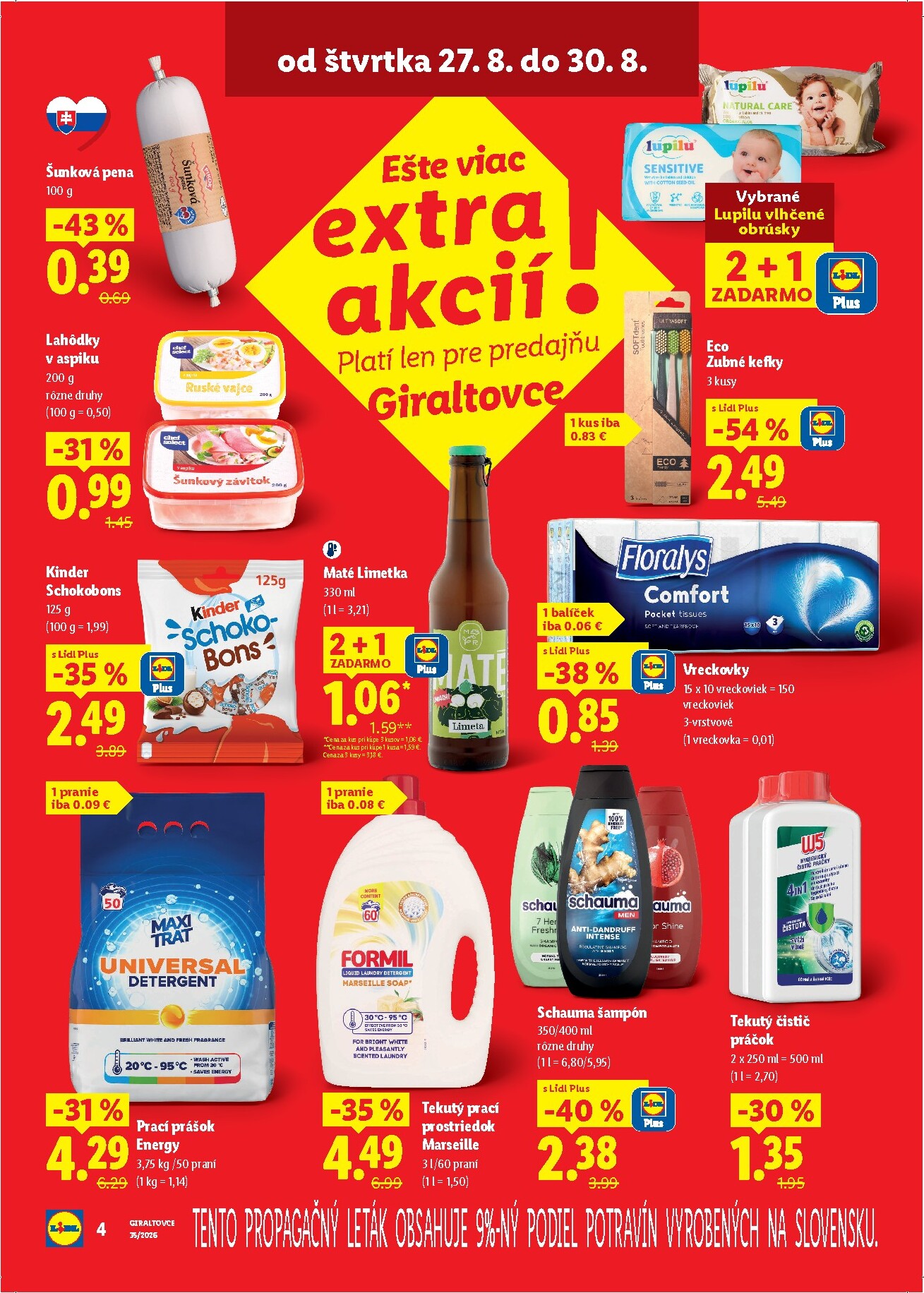 lidl - Nový Lidl - Giraltovce leták od štvrtka, 27.08.2026 do nedele, 30.08.2026 - page: 4