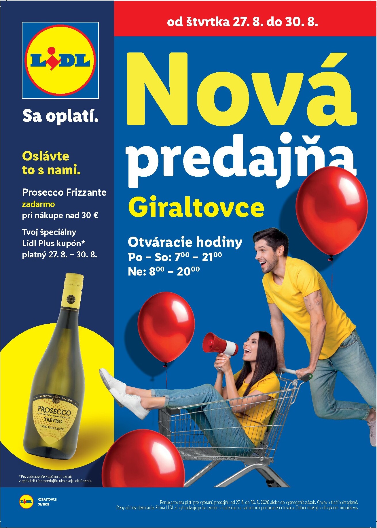 lidl - Nový Lidl - Giraltovce leták od štvrtka, 27.08.2026 do nedele, 30.08.2026