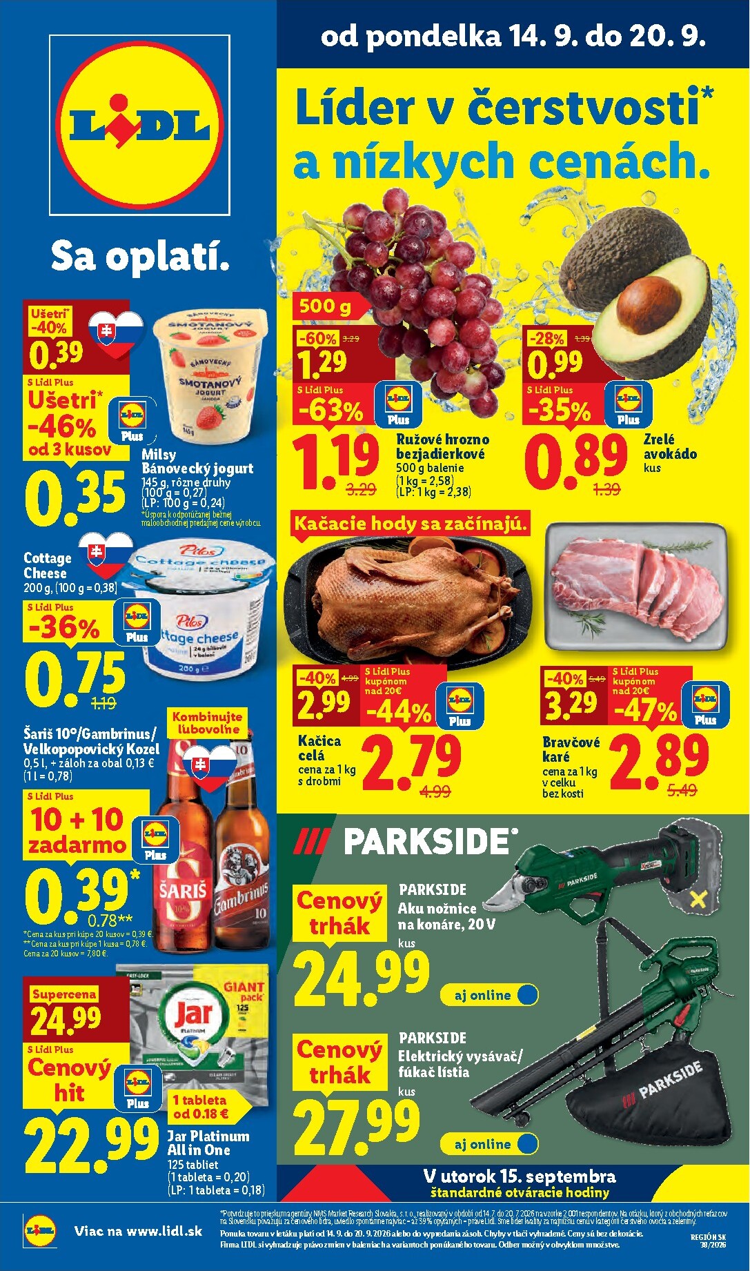 lidl - Nový Lidl leták od pondelka, 14.09.2026 do nedele, 20.09.2026