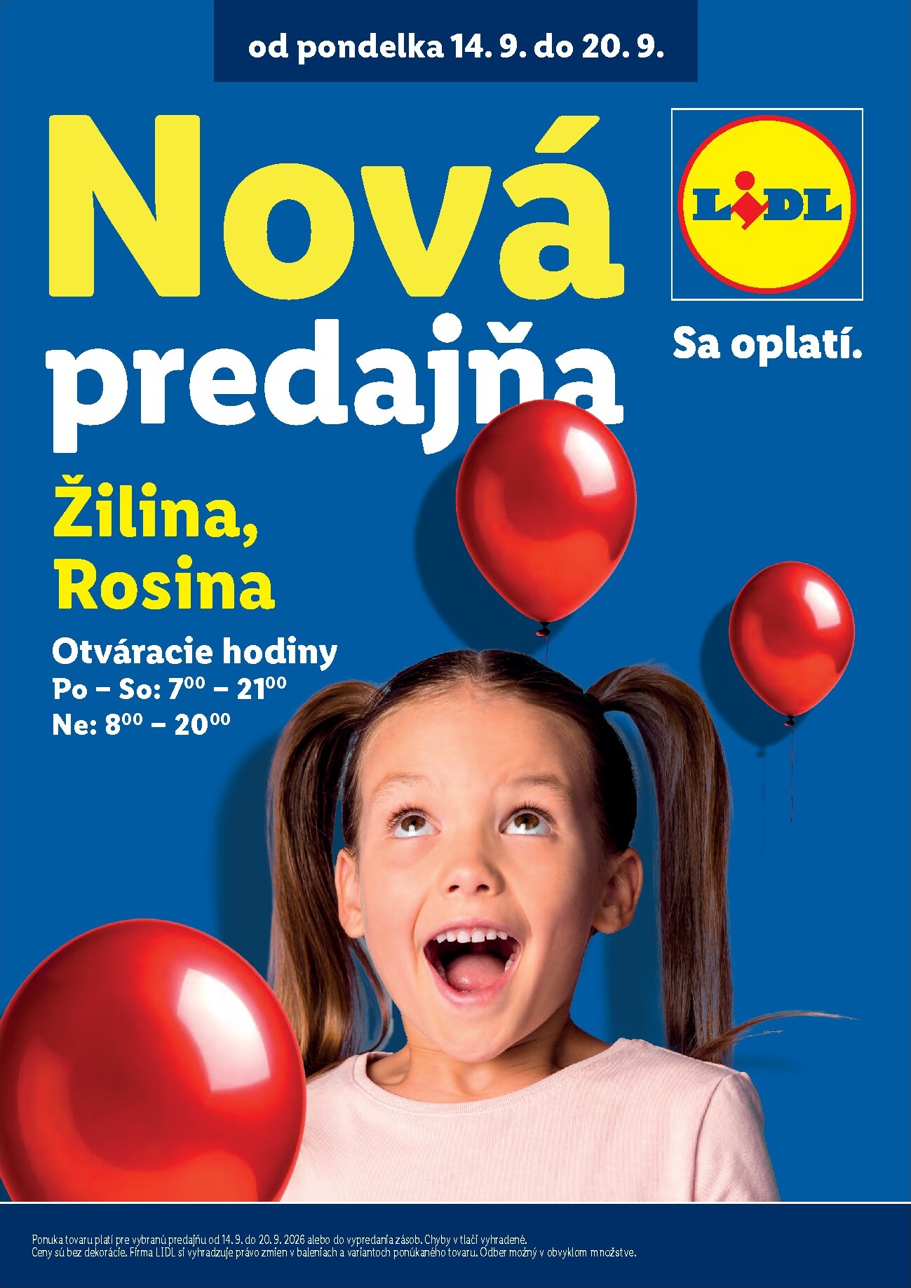 lidl - Aktuálny Lidl - Nová predajňa v Žiline leták od pondelka, 14.09.2026 do nedele, 20.09.2026