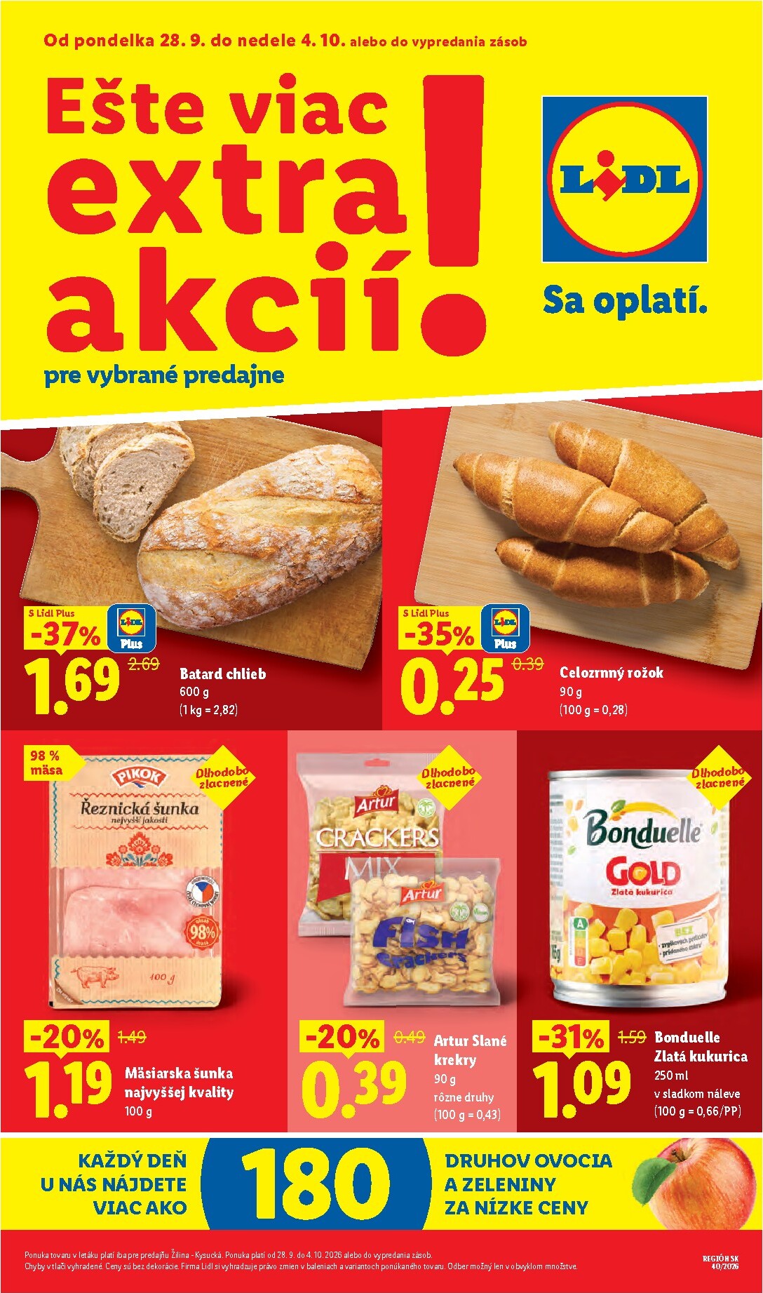 lidl - Nový Lidl - Ešte viac extra akcií leták od pondelka, 28.09.2026 do nedele, 04.10.2026