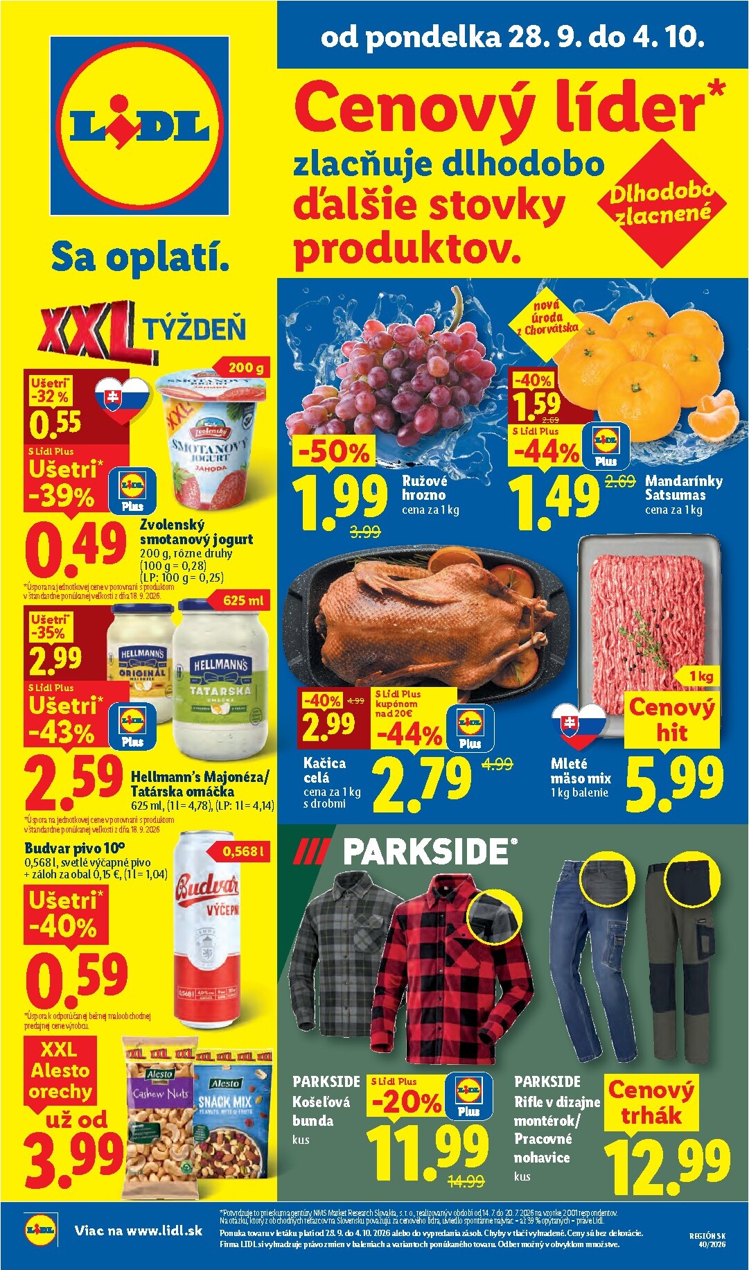 lidl - Nový Lidl leták od pondelka, 28.09.2026 do nedele, 04.10.2026