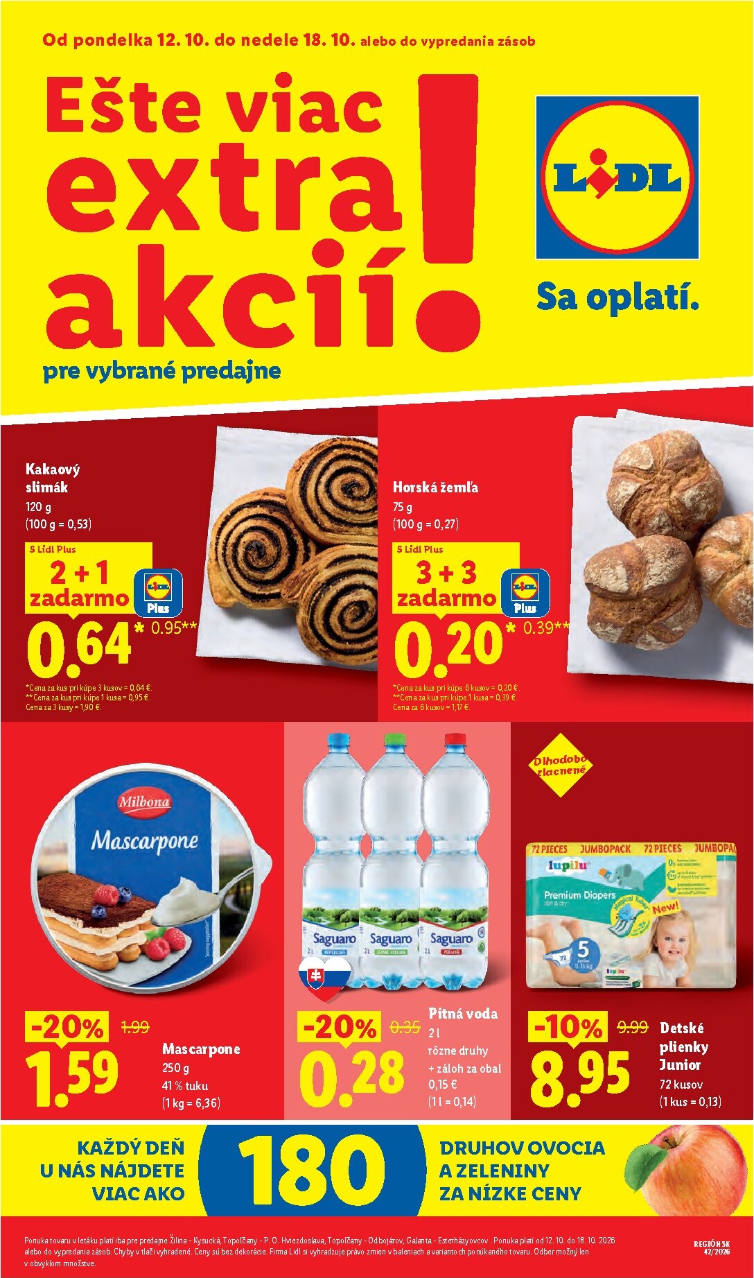 lidl - Nový Lidl - Ešte viac extra akcií leták od pondelka, 12.10.2026 do nedele, 18.10.2026