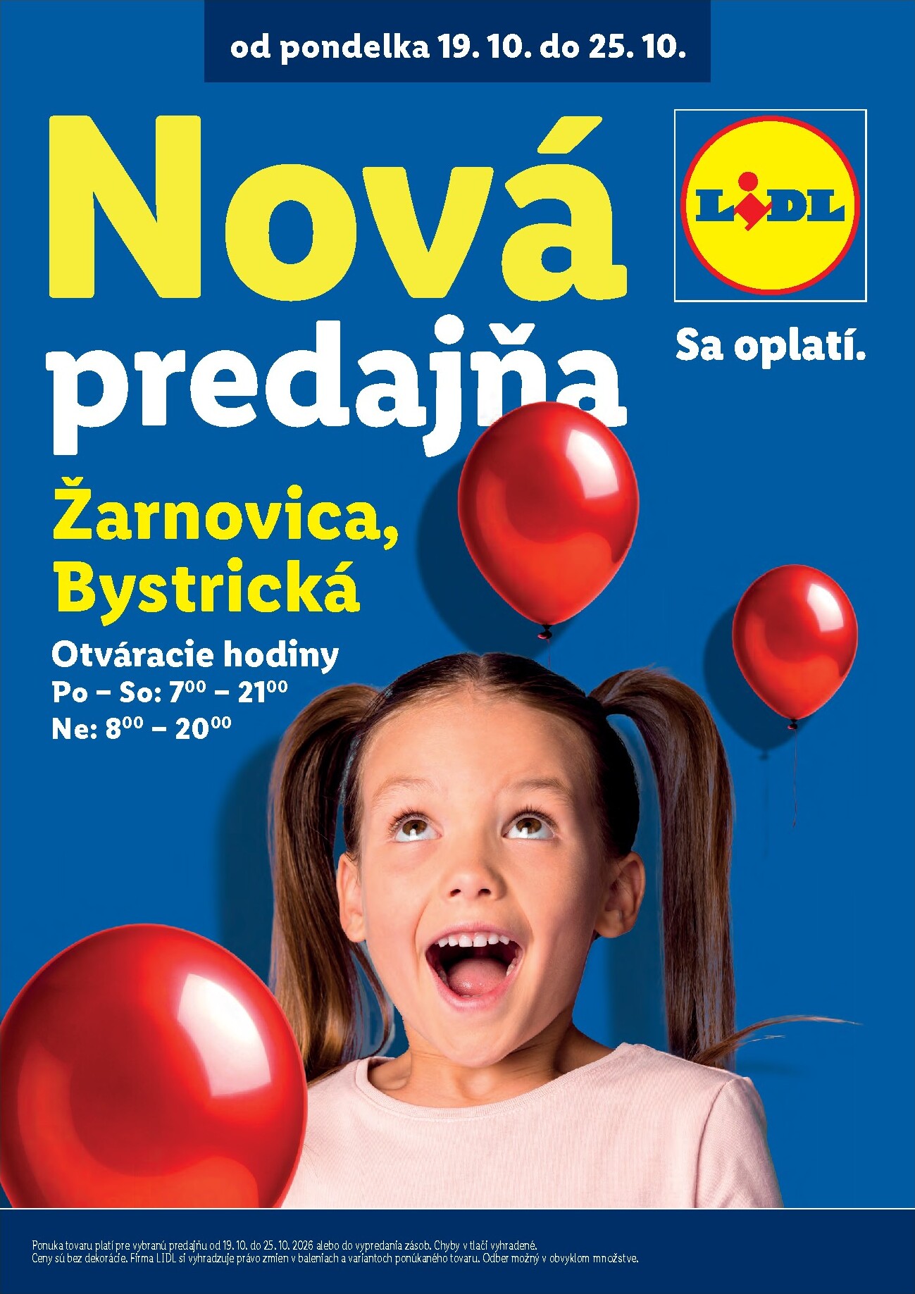 lidl - Nový Lidl - Nová predajňa v Žarnovici leták od pondelka, 19.10.2026 do nedele, 25.10.2026