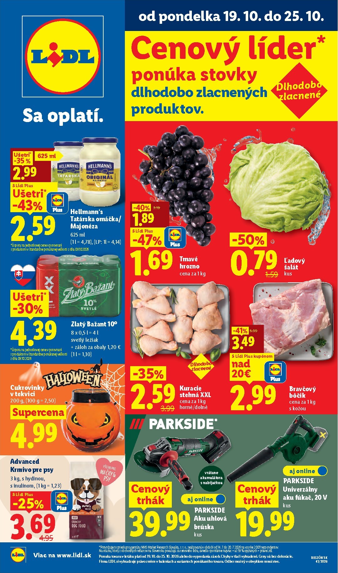 lidl - Nový Lidl leták od pondelka, 19.10.2026 do nedele, 25.10.2026