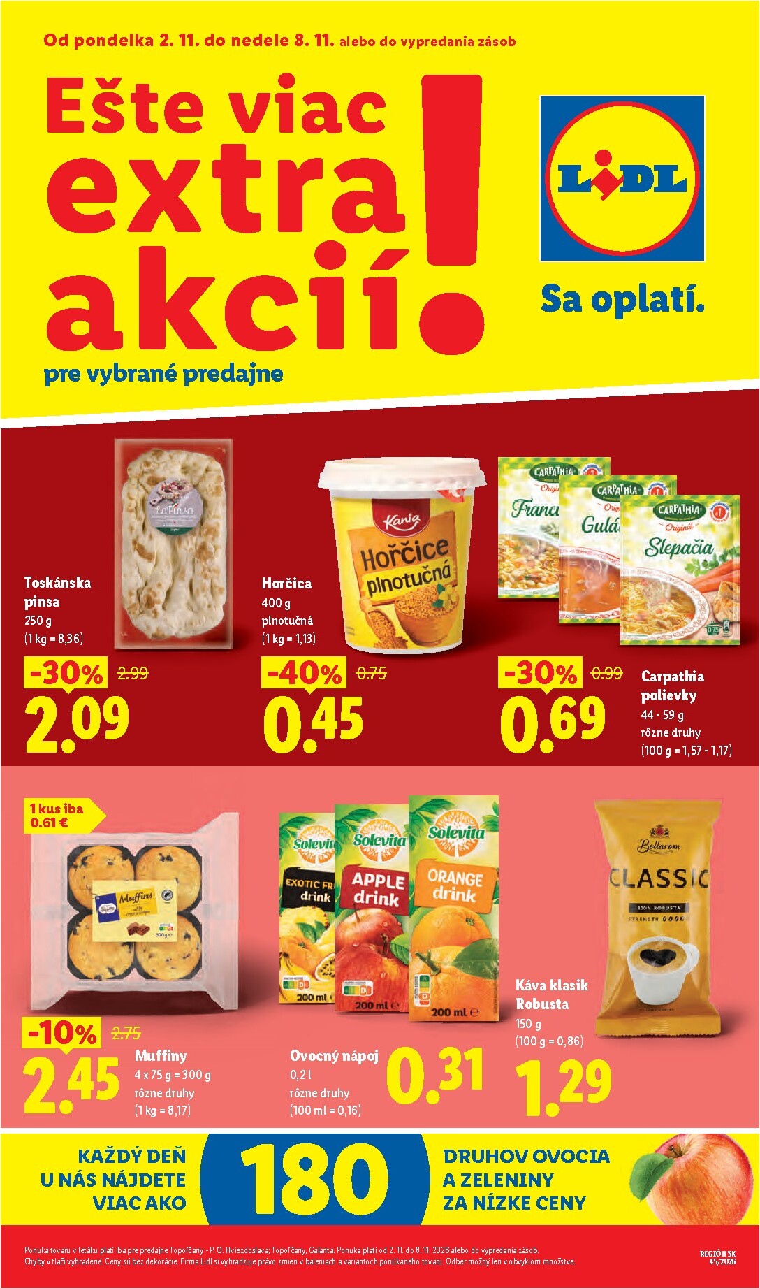 lidl - Nový Lidl - Ešte viac extra akcií leták od pondelka, 02.11.2026 do nedele, 08.11.2026