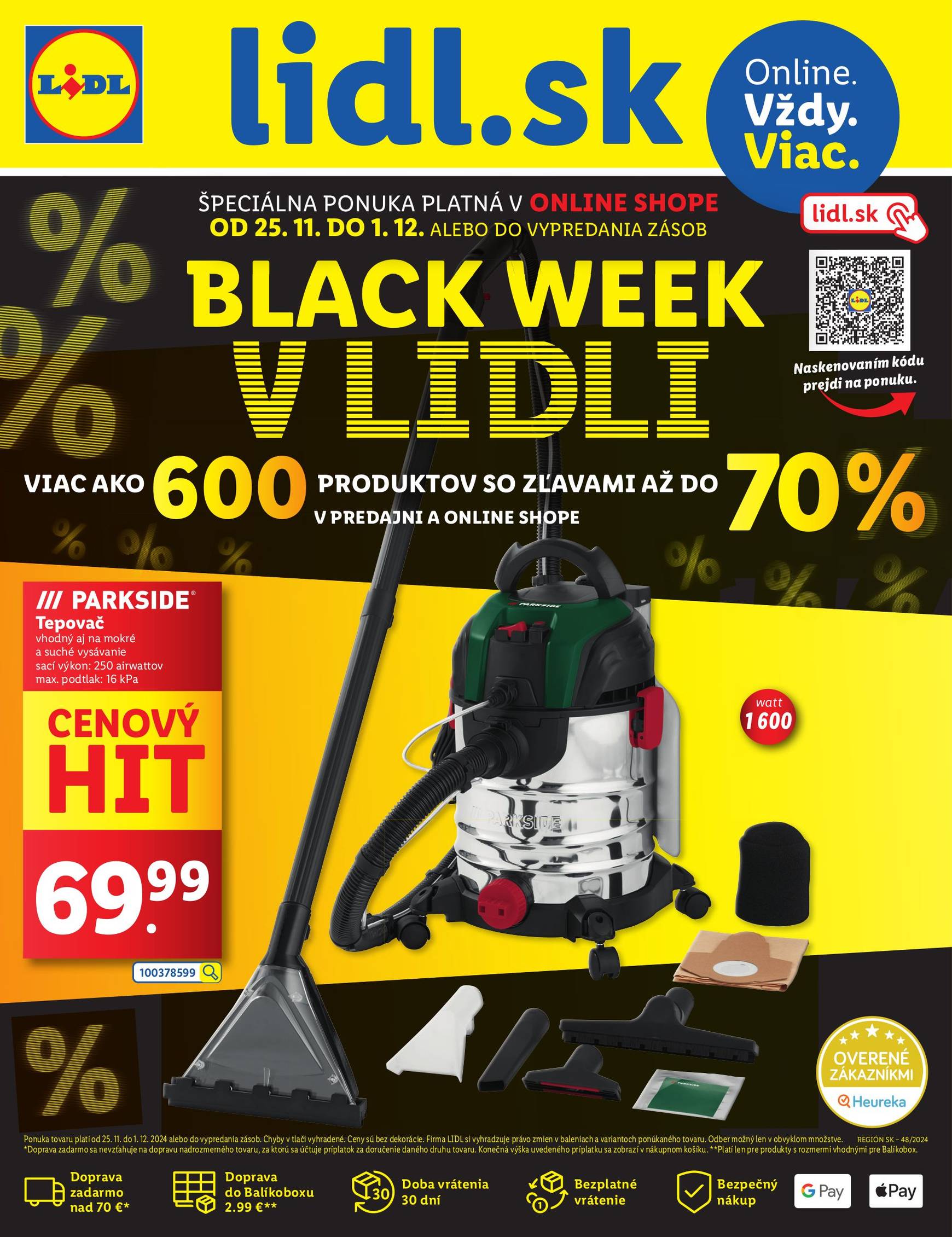 lidl - Lidl.sk - Black Friday leták platný od 25.11. - 01.12.