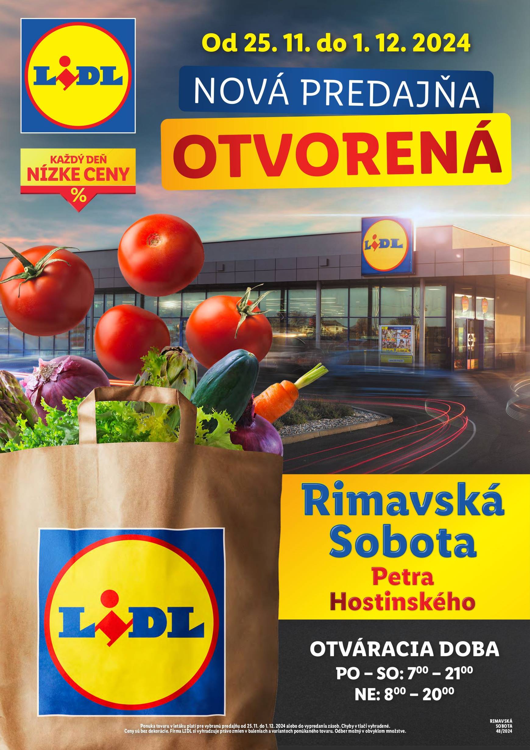 lidl - Lidl - Nová predajňa v Rimavskej Sobote leták platný od 25.11. - 01.12.