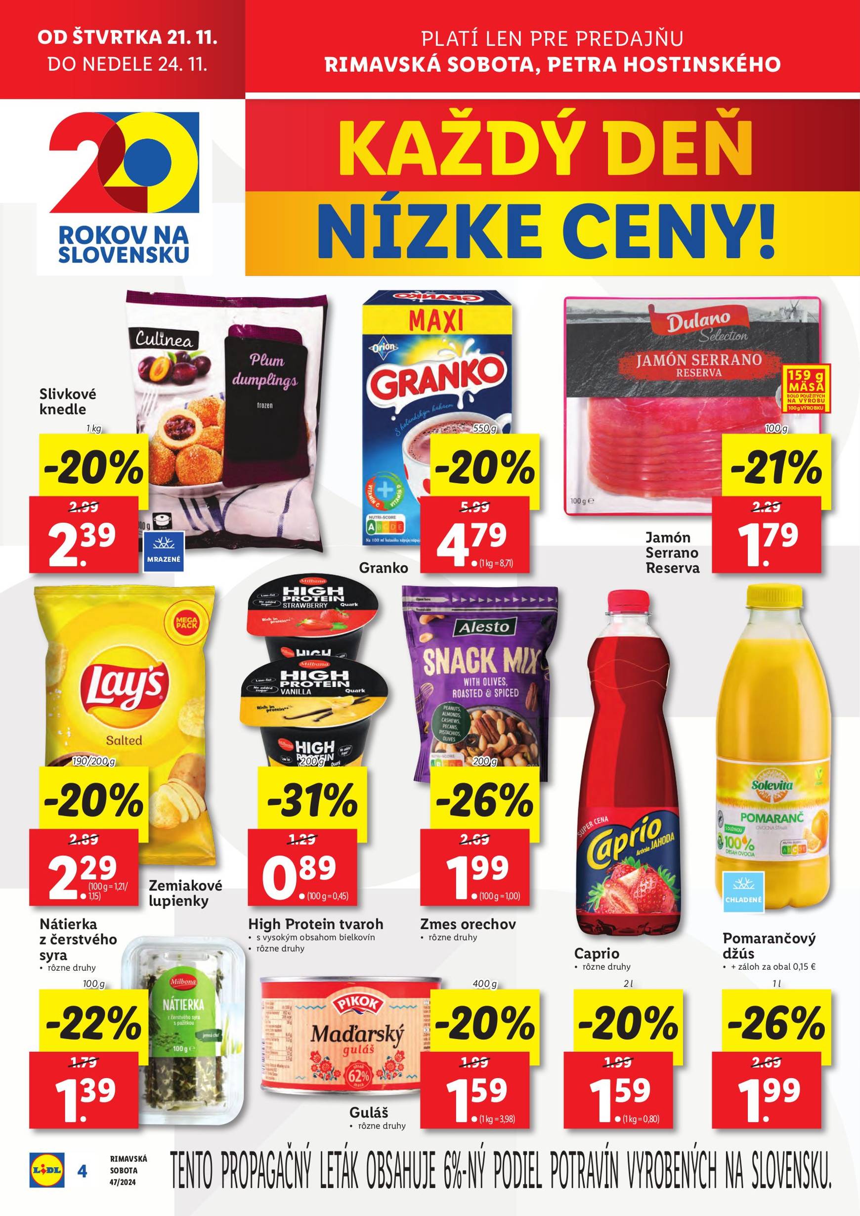 lidl - Lidl - Nová predajňa v Rimavskej Sobote leták platný od 21.11. - 27.11. - page: 4