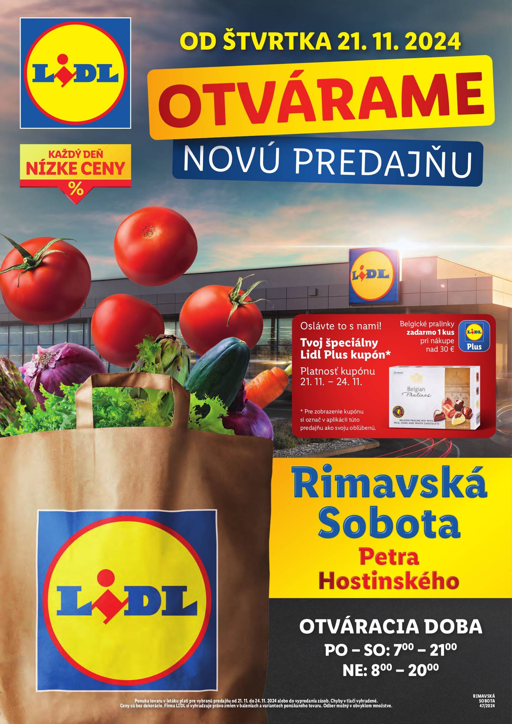 lidl - Lidl - Nová predajňa v Rimavskej Sobote leták platný od 21.11. - 27.11.