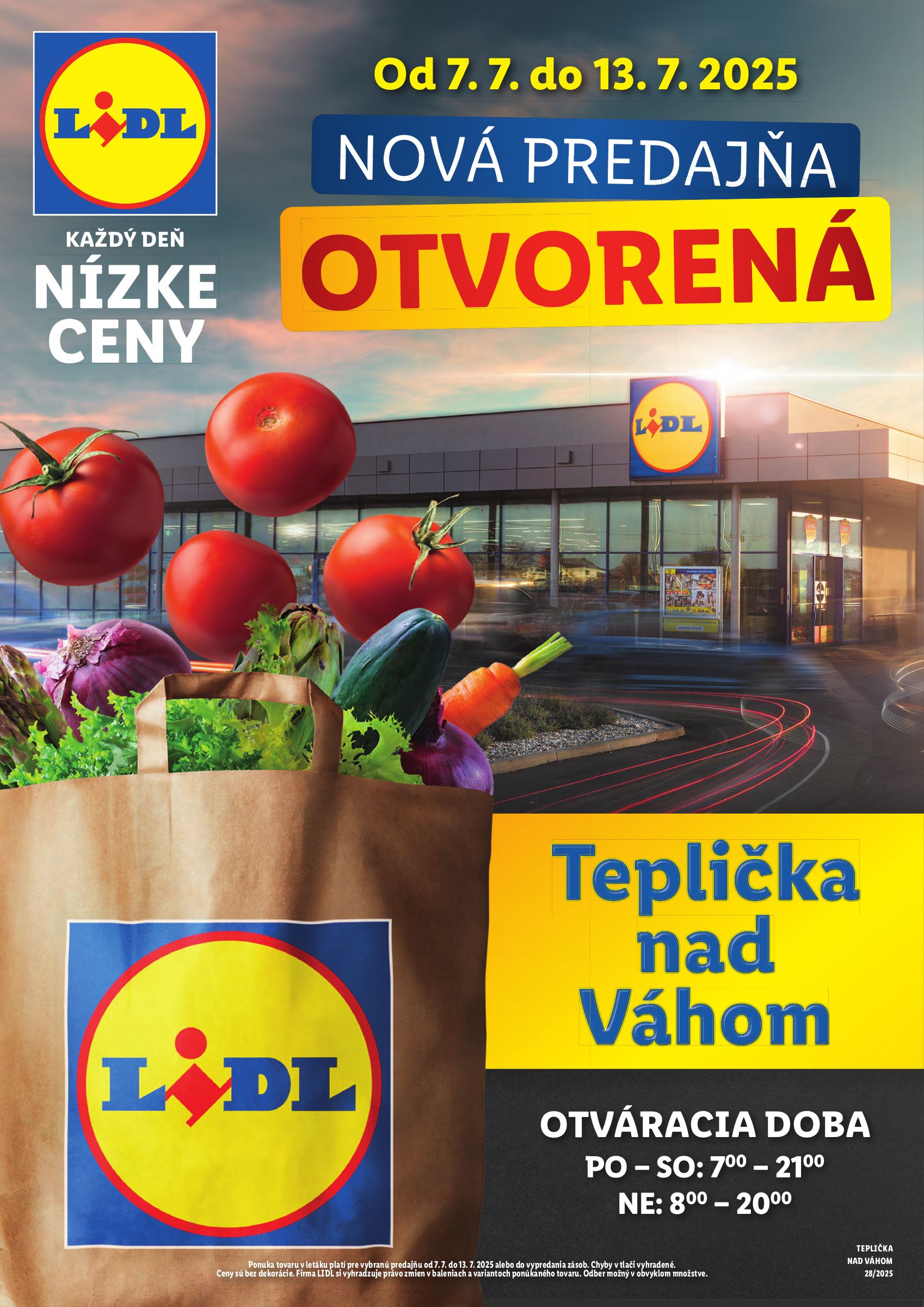 lidl - Leták Lidl - Nová predajňa v Tepličke nad Váhom platný od 07.07. do 13.07.