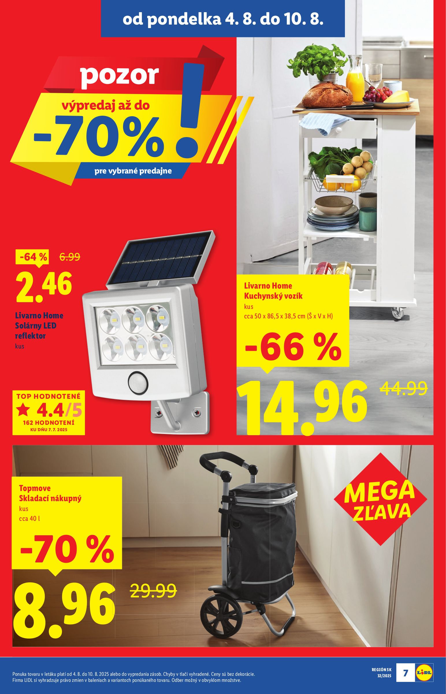 lidl - Leták Lidl - Špeciálne akcie - vybrané predajne platný od 04.08. do 10.08. - page: 7