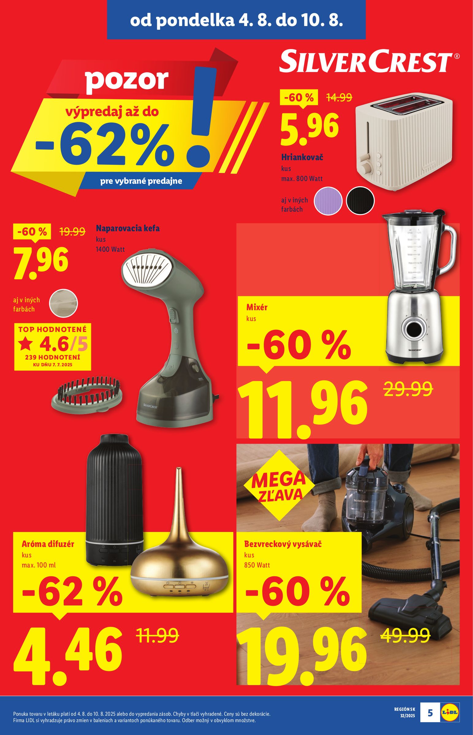 lidl - Leták Lidl - Špeciálne akcie - vybrané predajne platný od 04.08. do 10.08. - page: 5