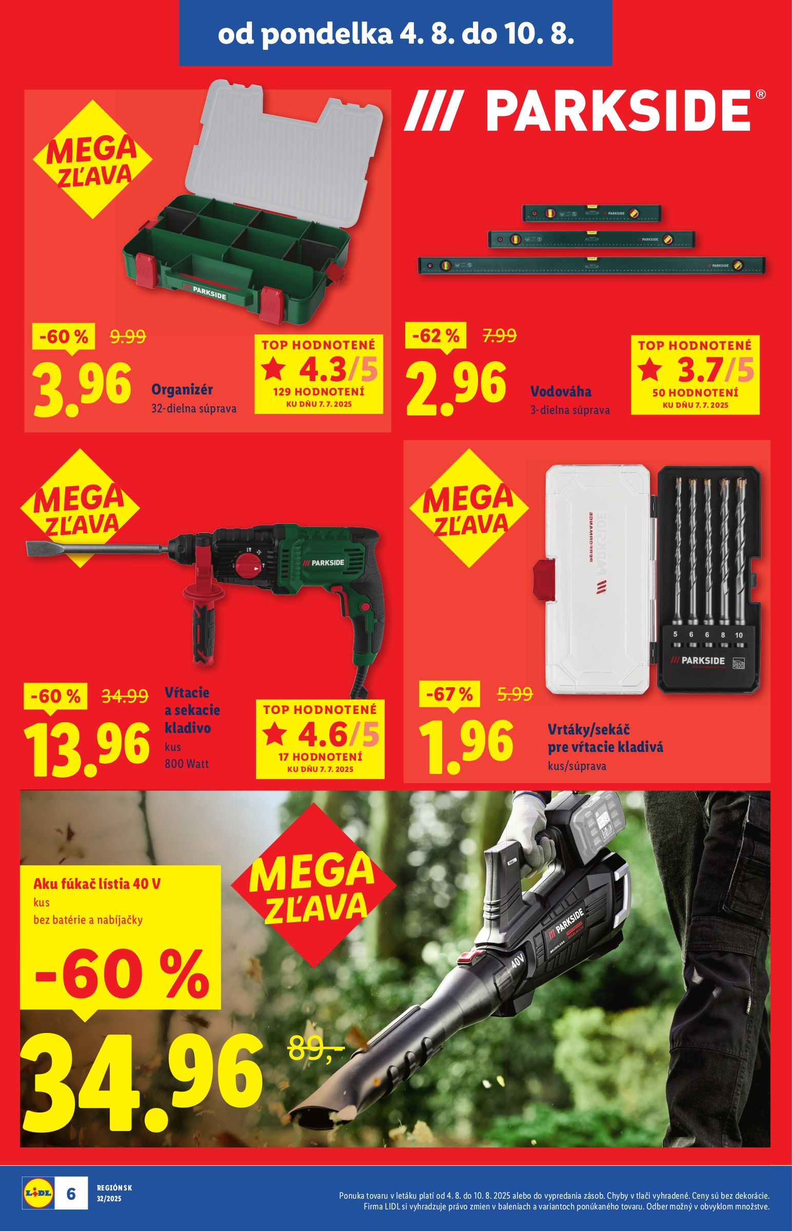 lidl - Leták Lidl - Špeciálne akcie - vybrané predajne platný od 04.08. do 10.08. - page: 6