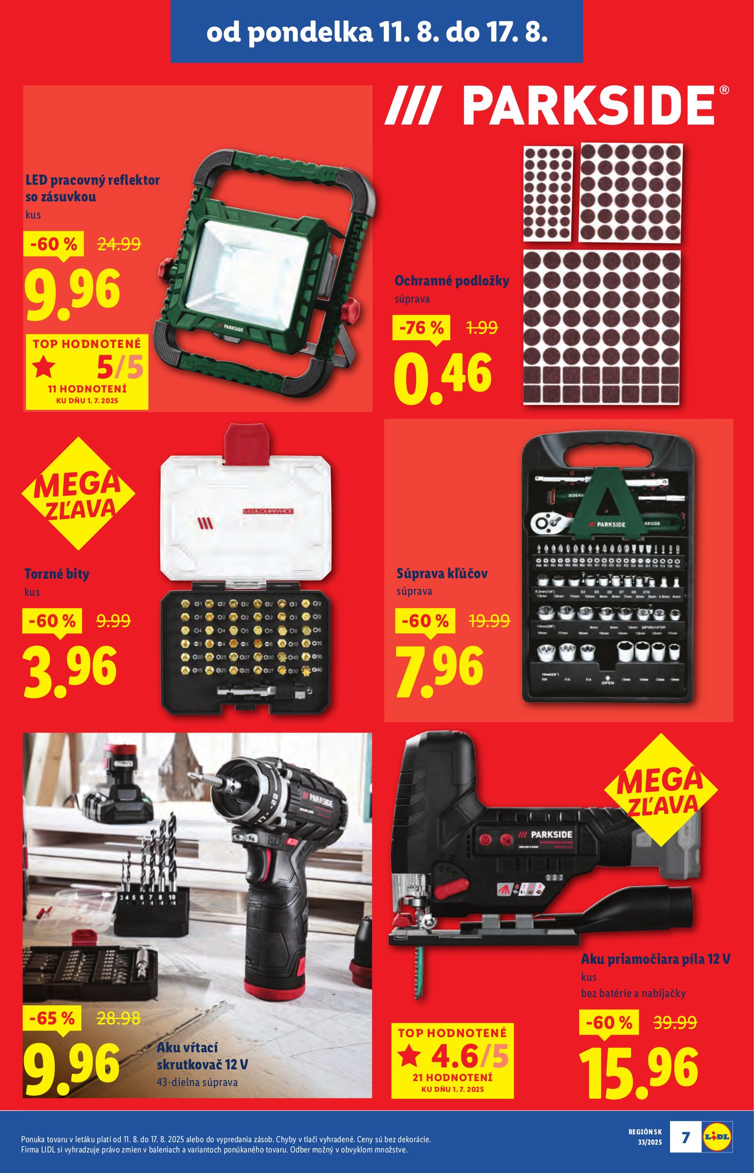 lidl - Leták Lidl - Špeciálne akcie - vybrané predajne platný od 11.08. do 17.08. - page: 7