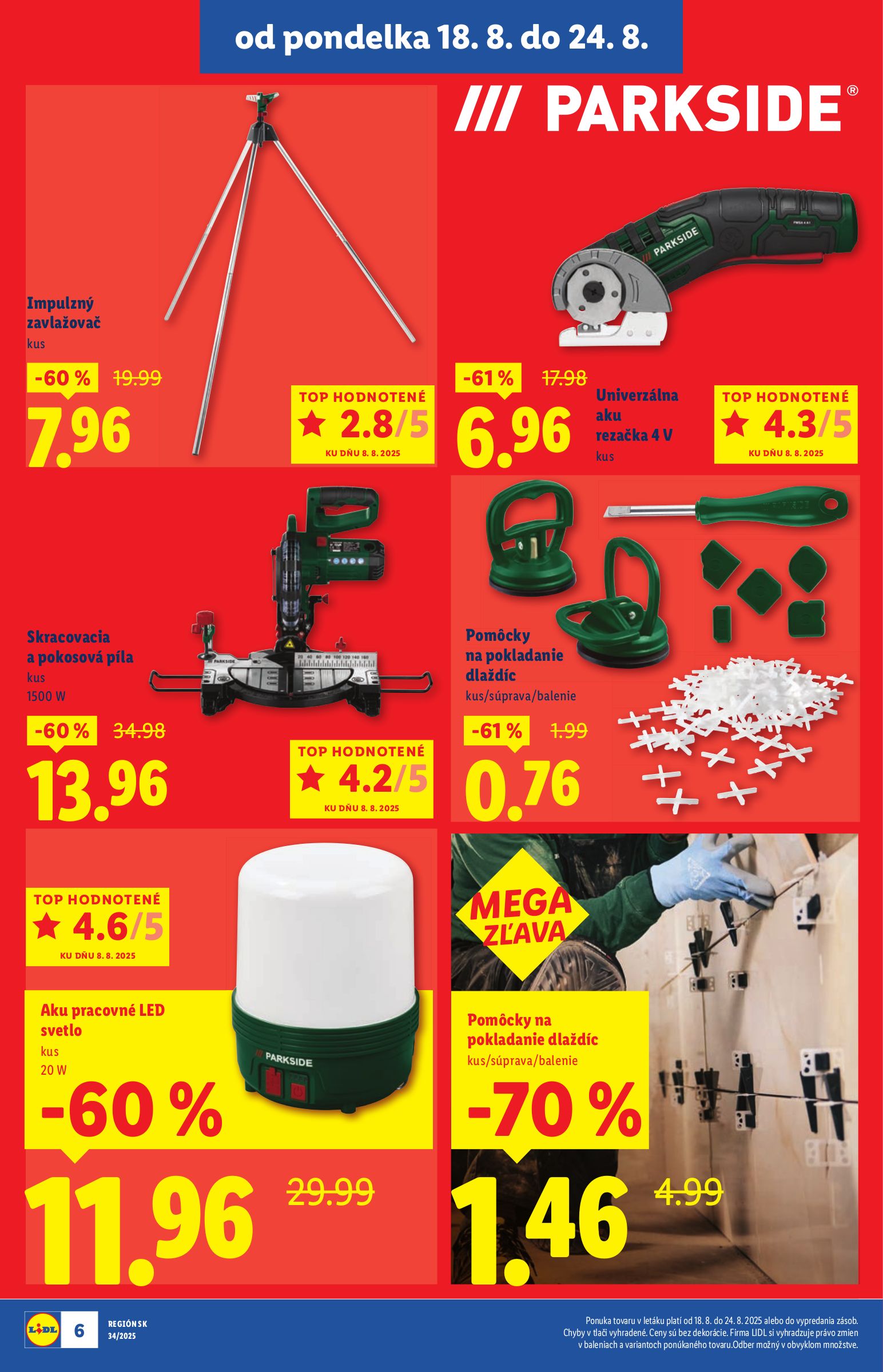 lidl - Leták Lidl - Špeciálne akcie - vybrané predajne platný od 18.08. do 24.08. - page: 6