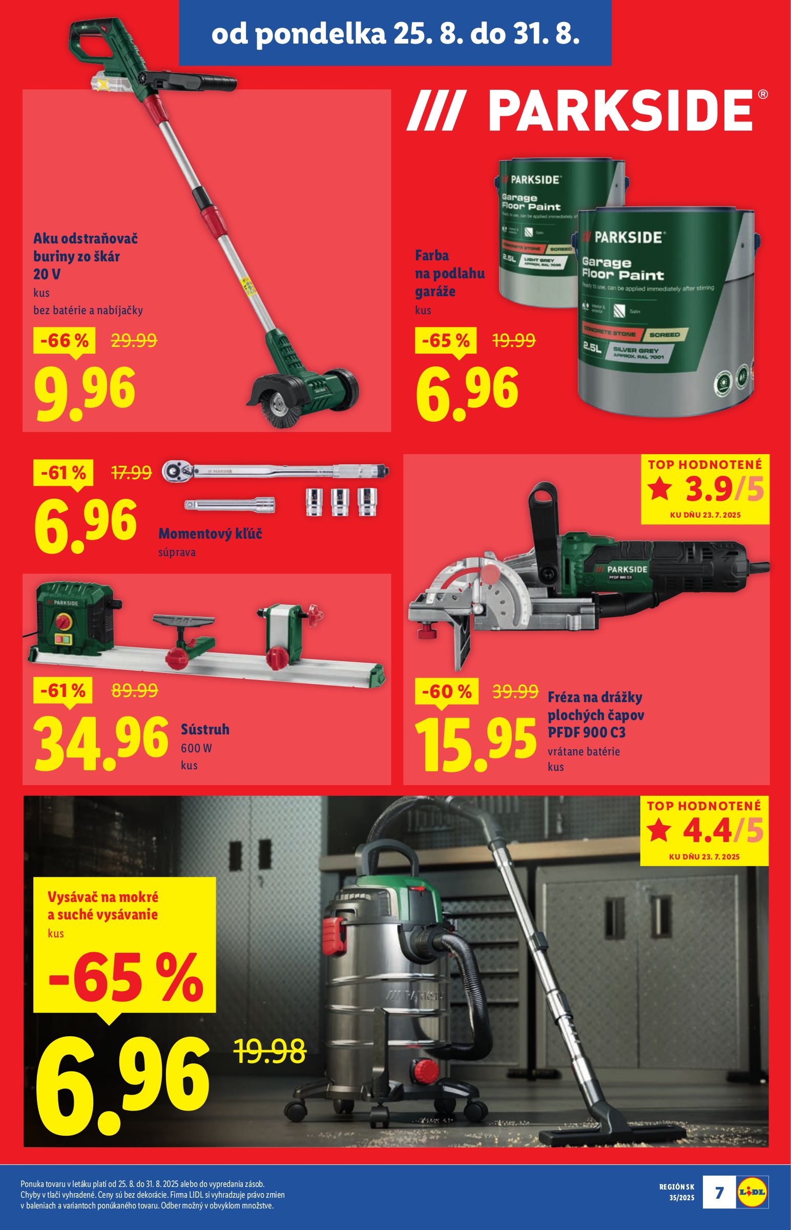 lidl - Leták Lidl - Špeciálne akcie - vybrané predajne platný od 25.08. do 31.08. - page: 7