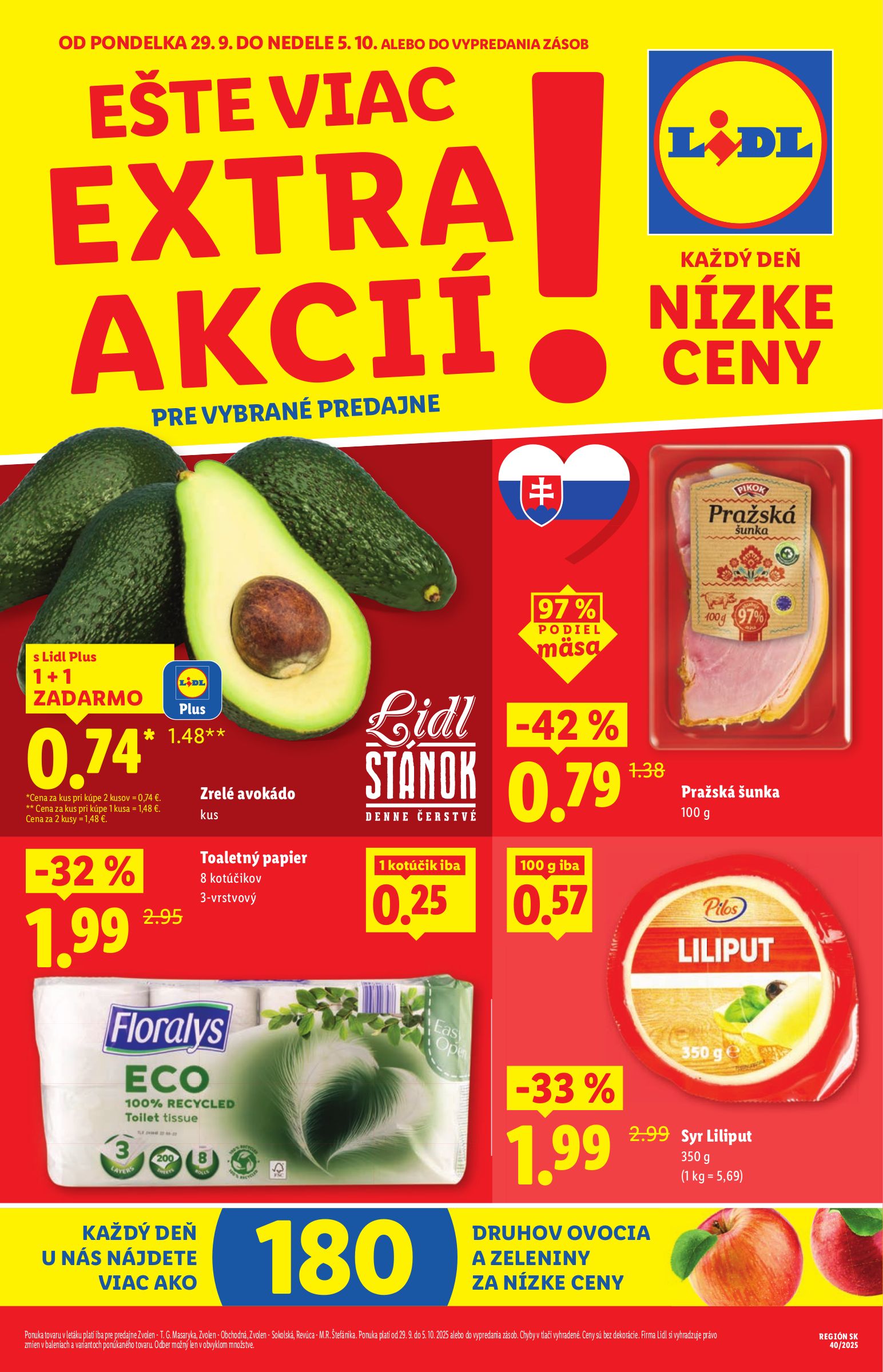 lidl - Leták Lidl - Extra akcie pre vybrané predajne platný od 29.09. do 05.10.