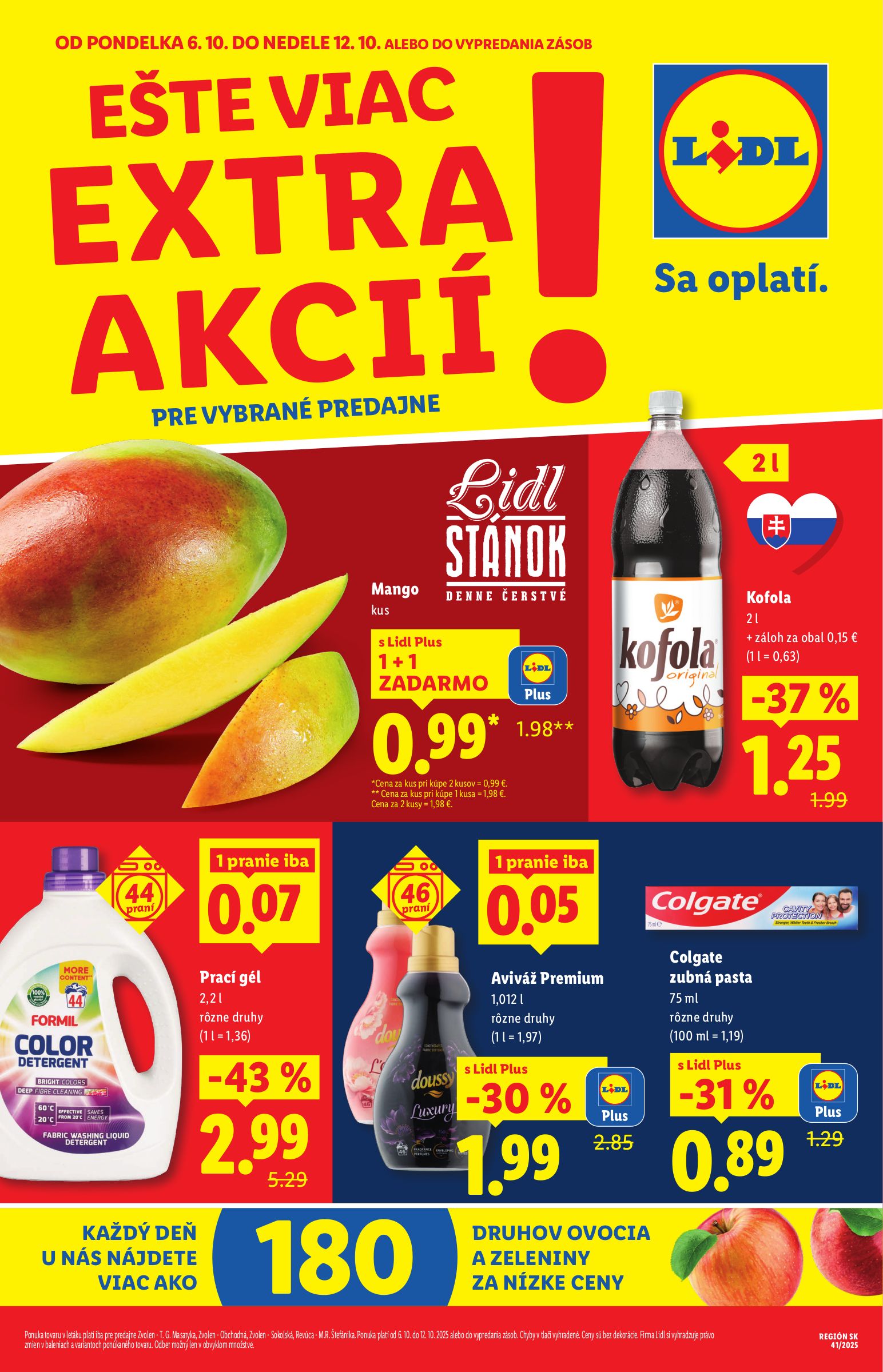 lidl - Leták Lidl - Extra akcie pre vybrané predajne platný od 06.10. do 12.10.