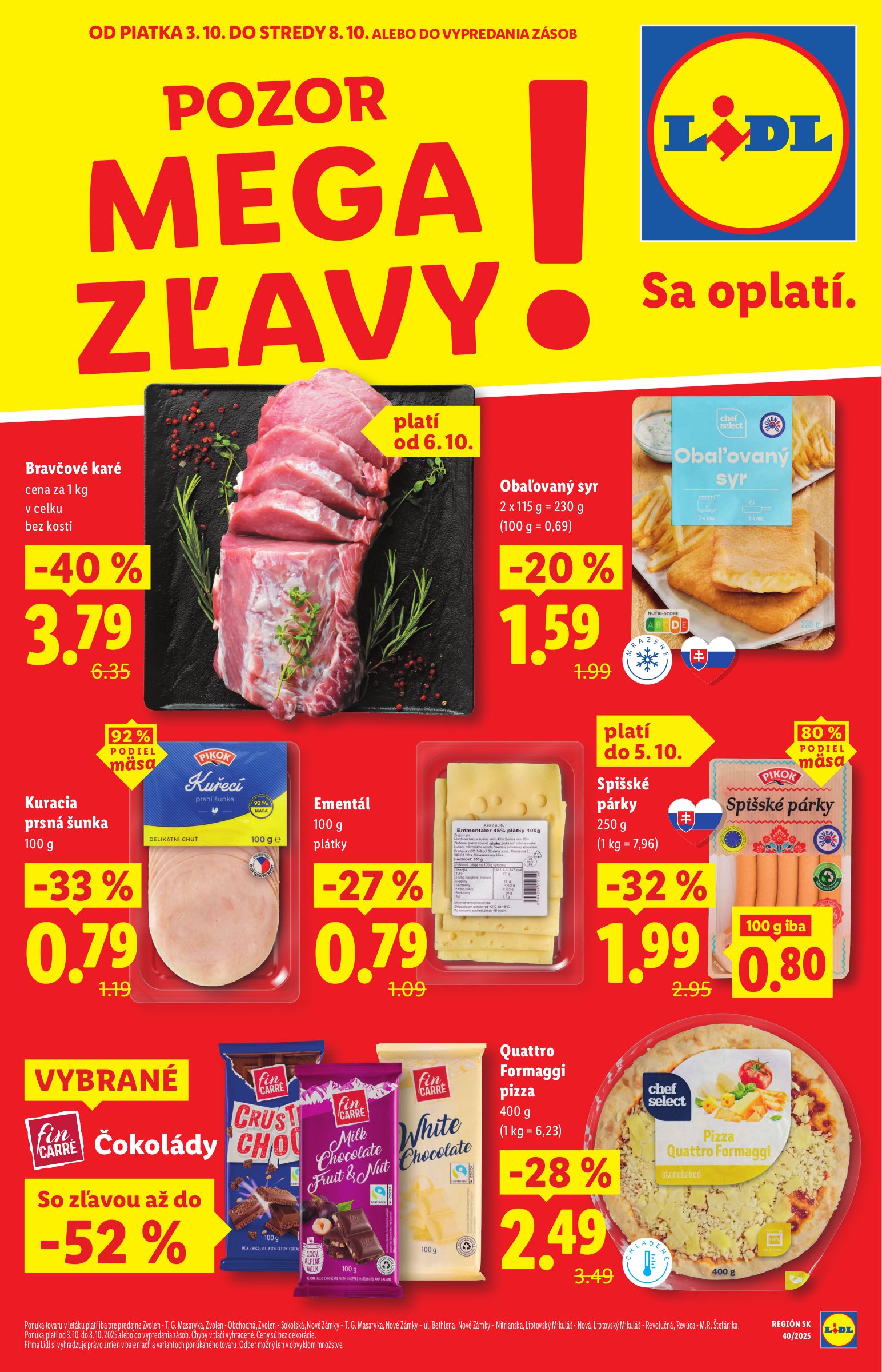 lidl - Leták Lidl - Mega zľavy pre vybrané predajne platný od 03.10. do 08.10. - page: 1